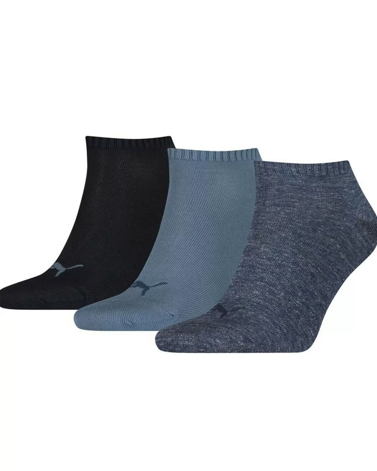 Men Puma 3 Pack Sneaker Socks - Denim Blue