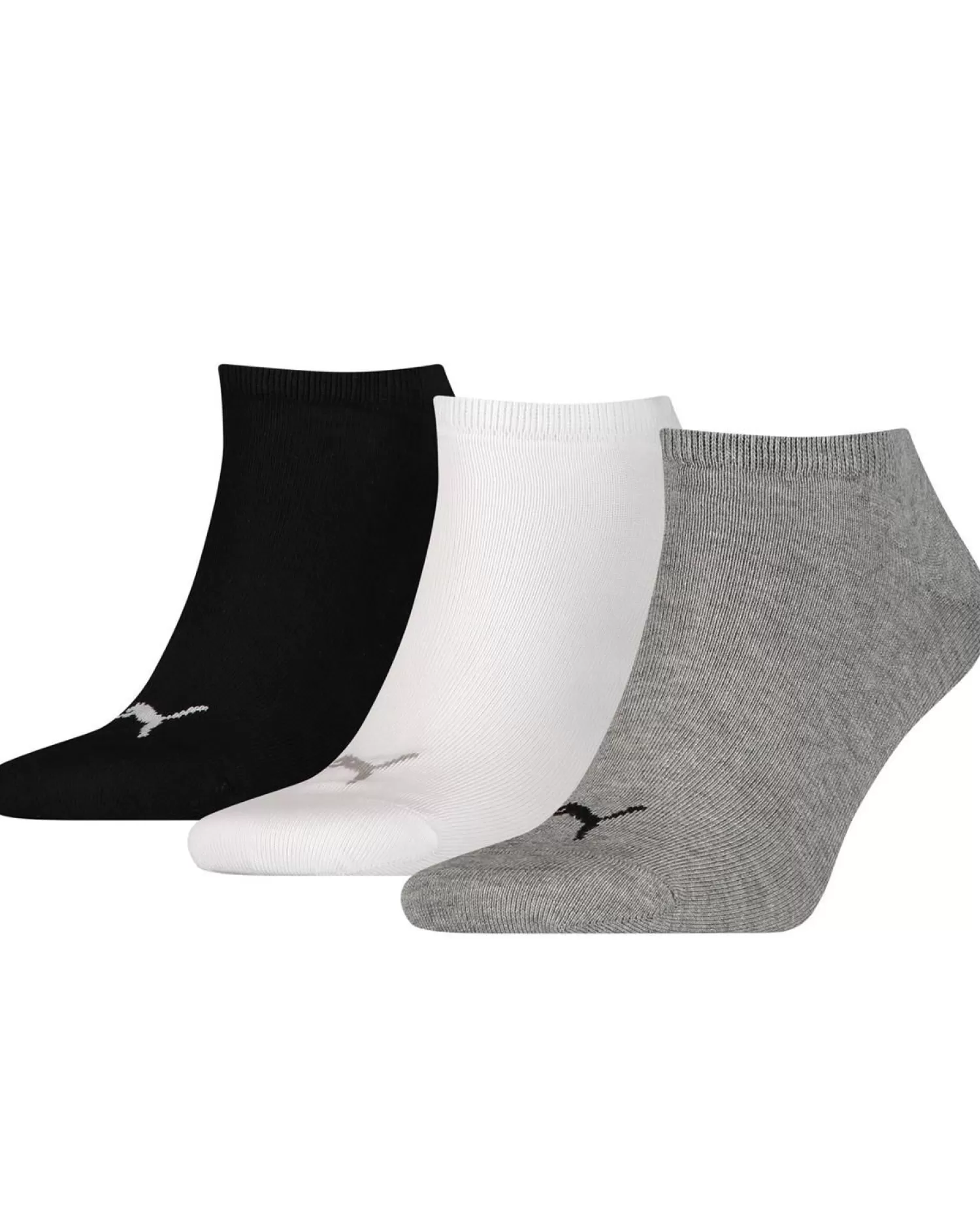 Men Puma 3 Pack Sneaker Socks - Grey/White/Black