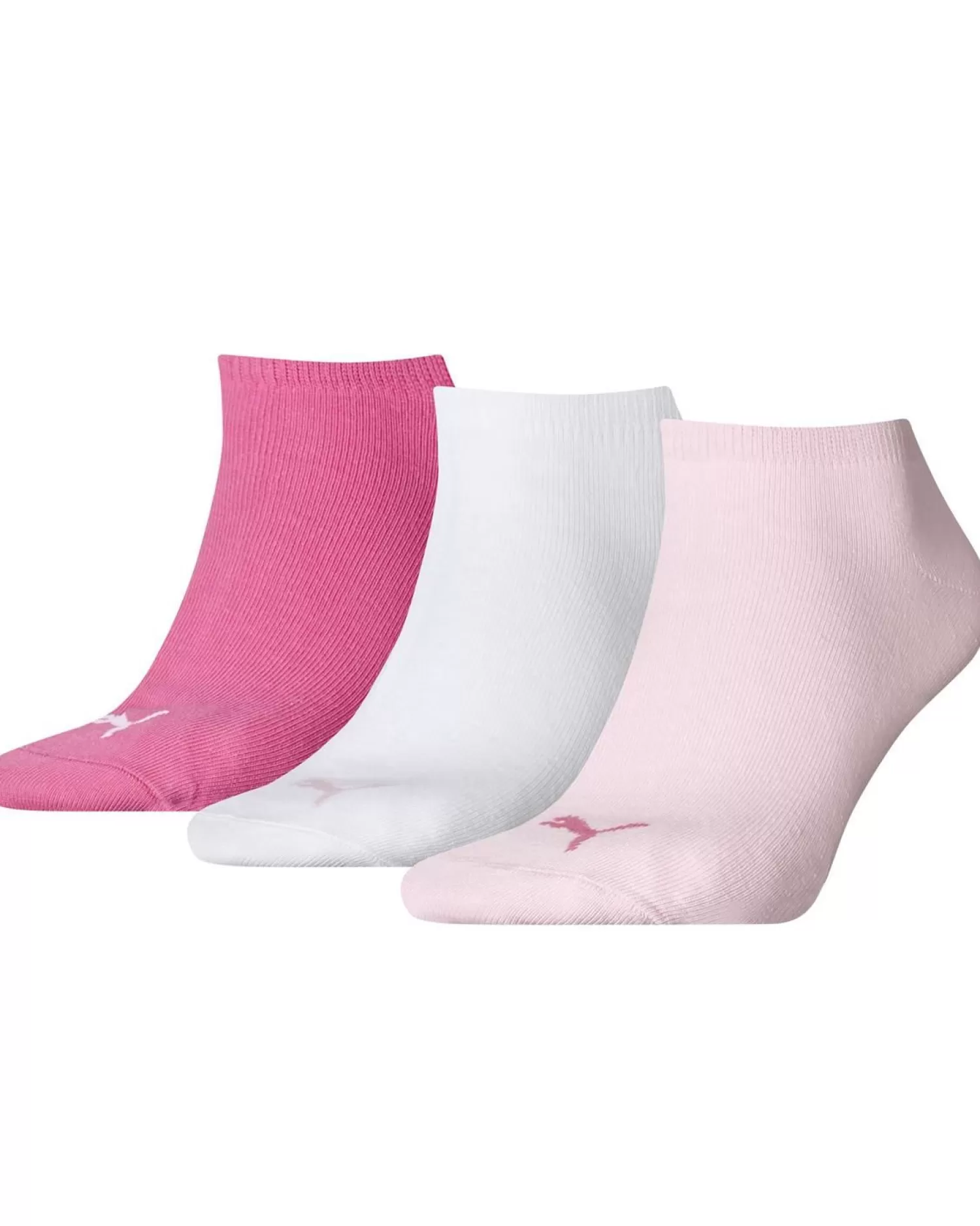 Men Puma 3 Pack Sneaker Socks - Pink Lady