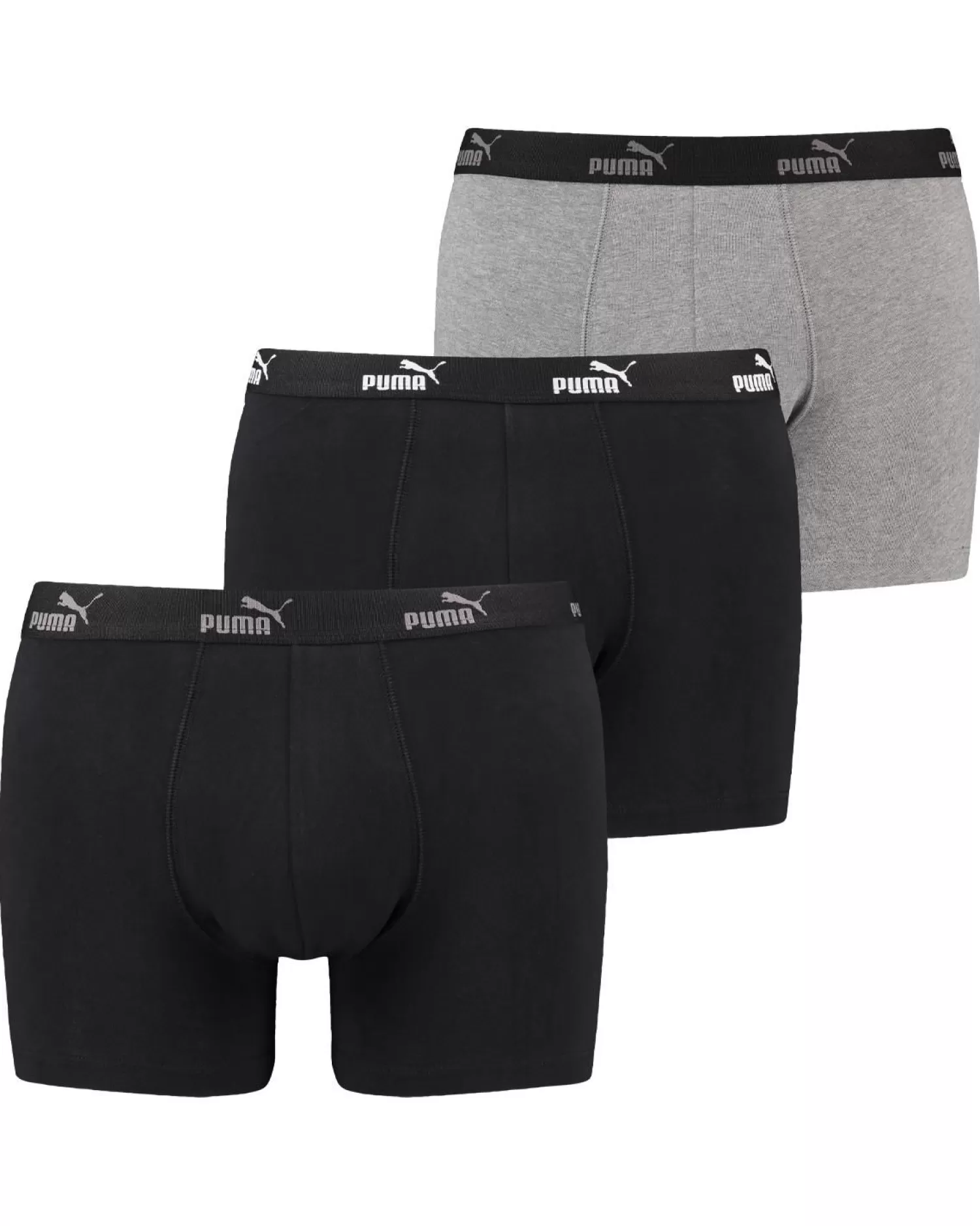 Men Puma 3 Pack Solid Boxer Short - Black