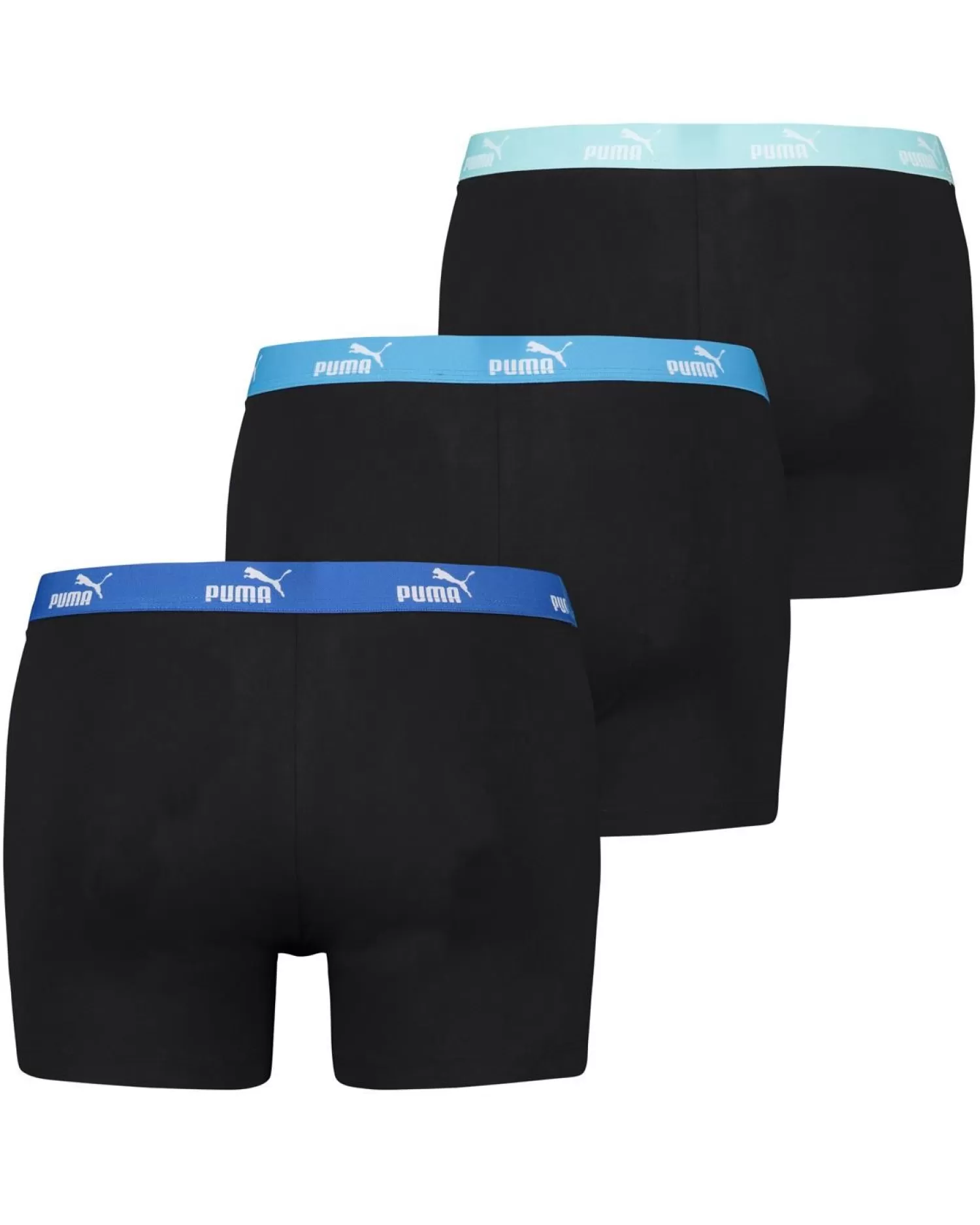 Men Puma 3 Pack Solid Boxer Short - Black/Blue