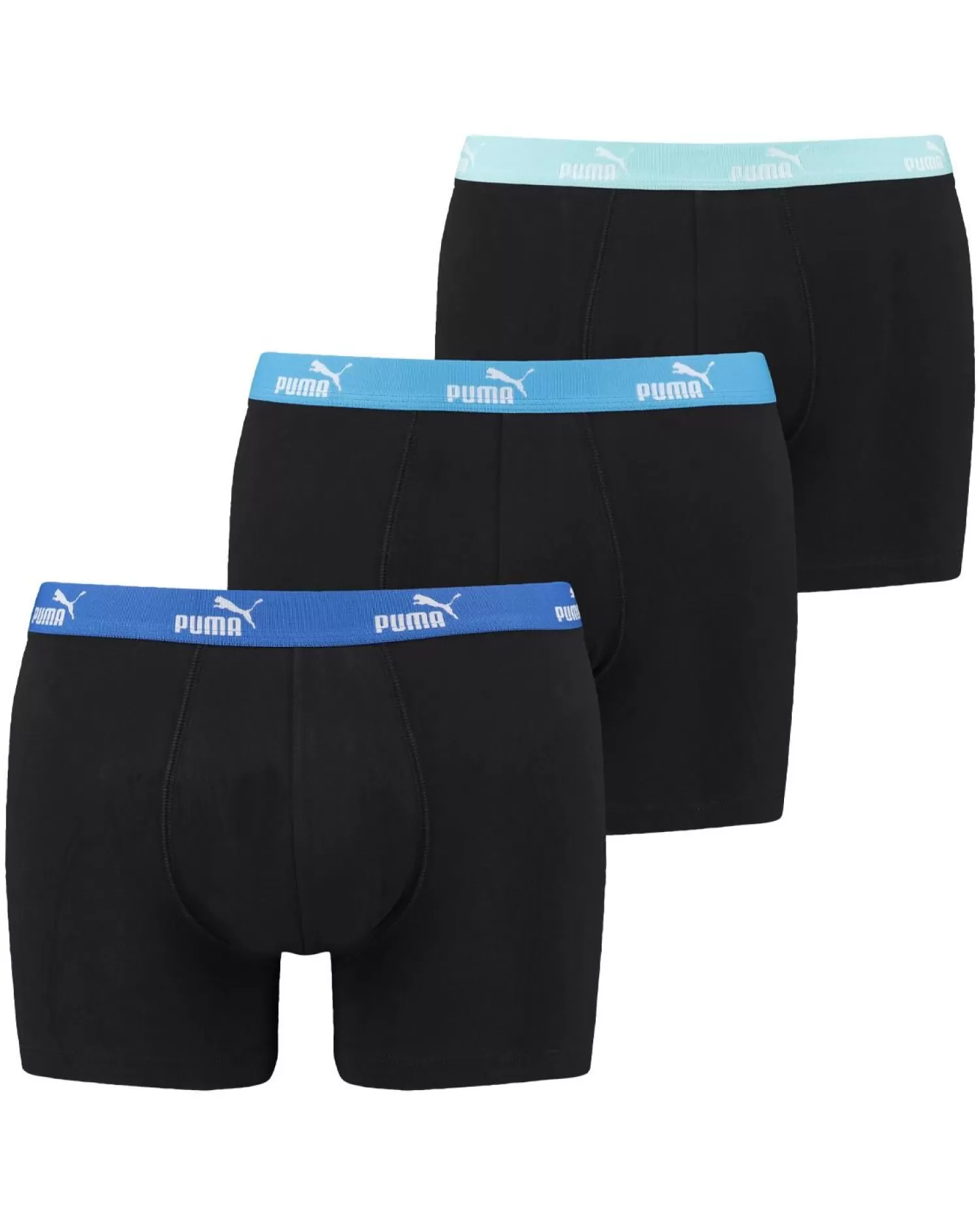 Men Puma 3 Pack Solid Boxer Short - Black/Blue