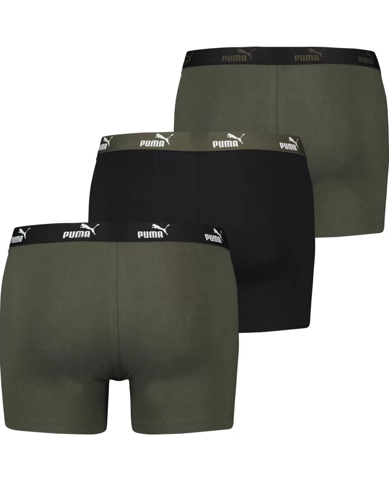 Men Puma 3 Pack Solid Boxer Short - Dark Green