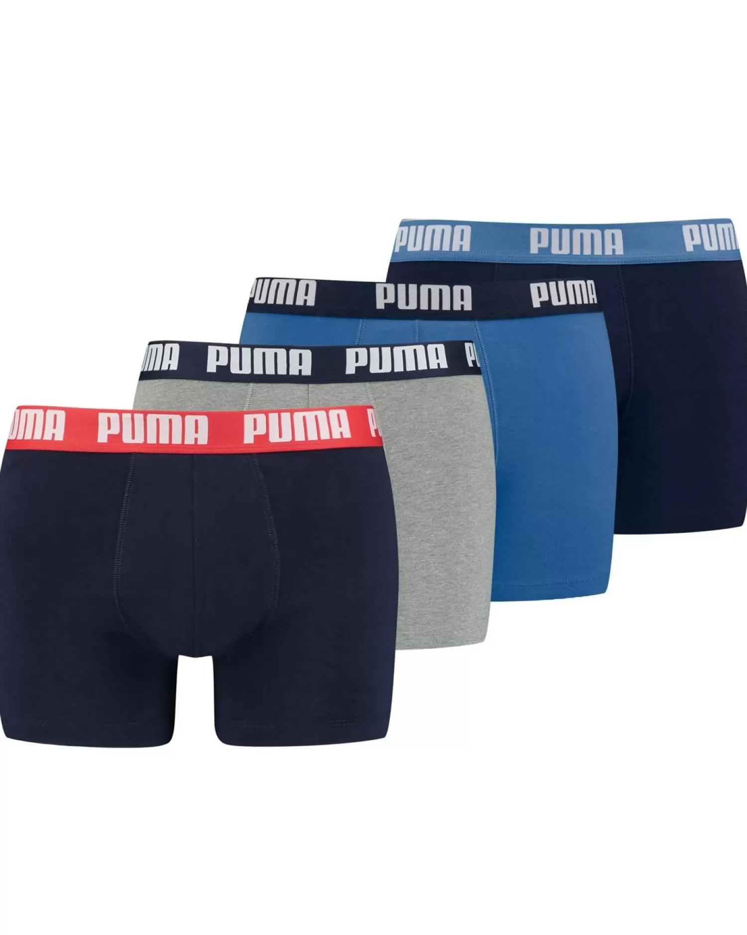 Men Puma 4 Pack Boxer Shorts - Blue Combo