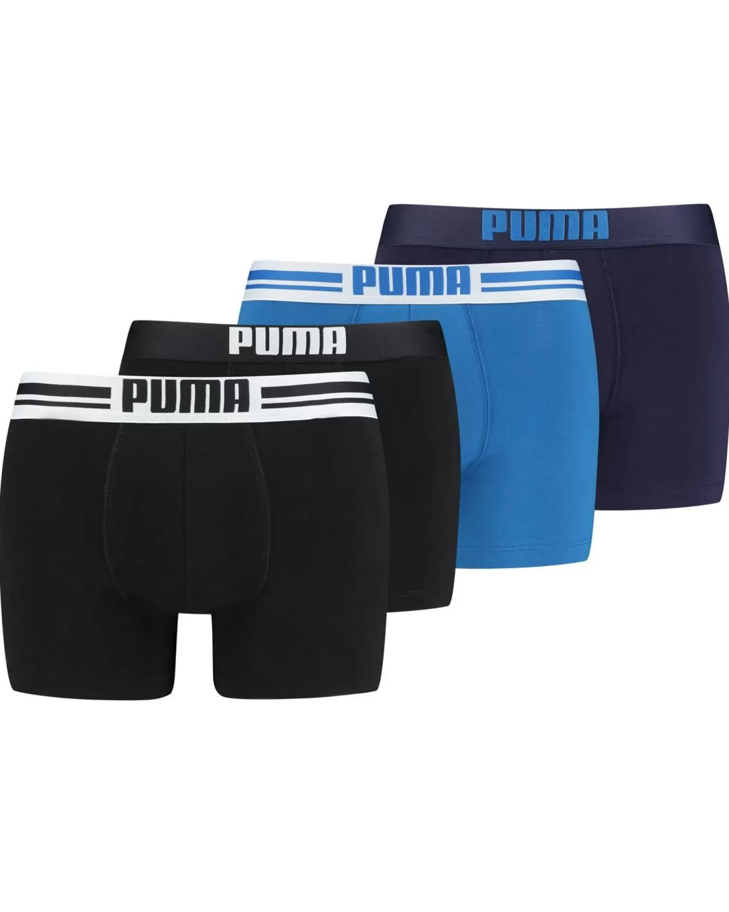 Men Puma 4 Pack Boxer Shorts - Blue/Black