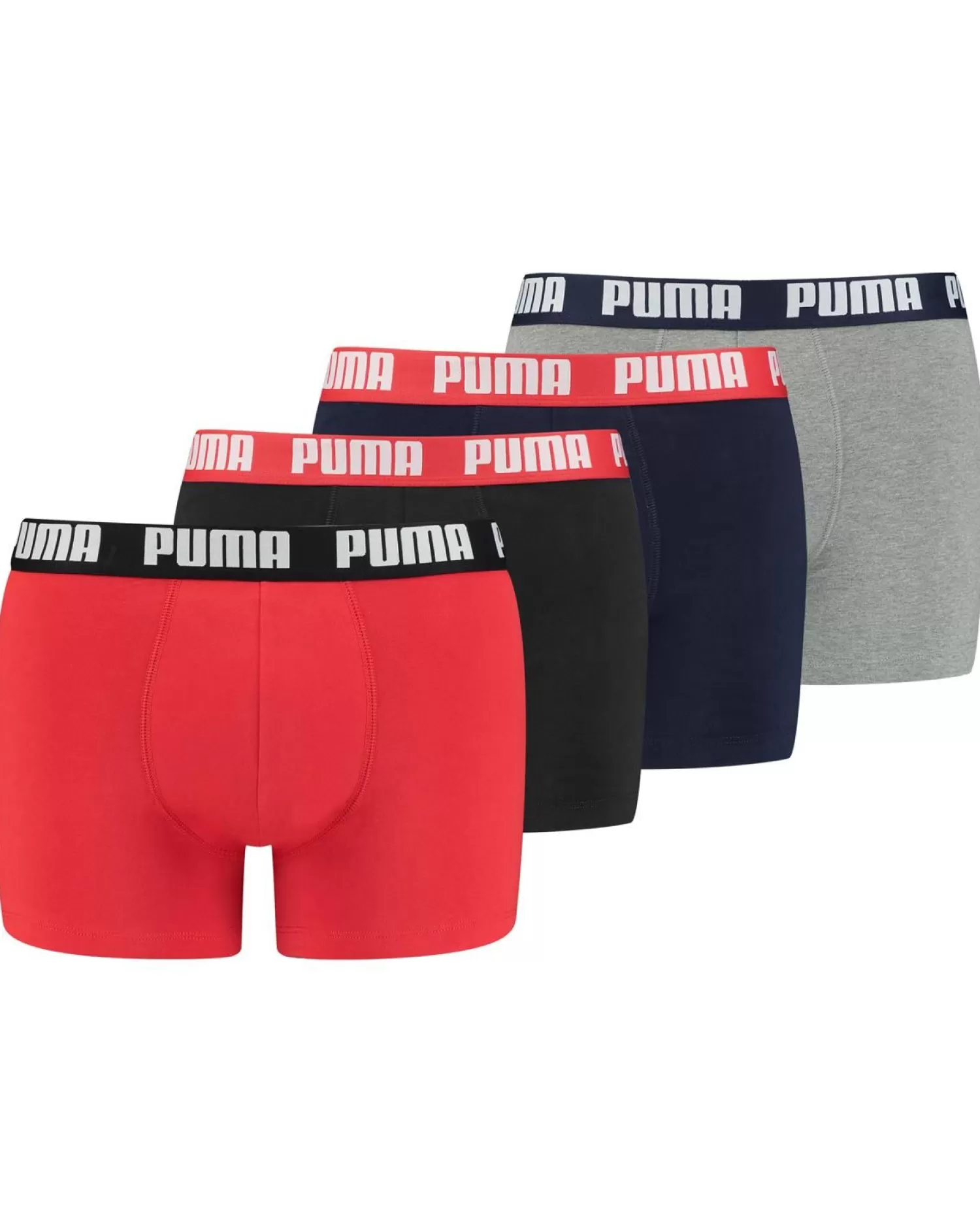 Men Puma 4 Pack Boxer Shorts - Red Combo