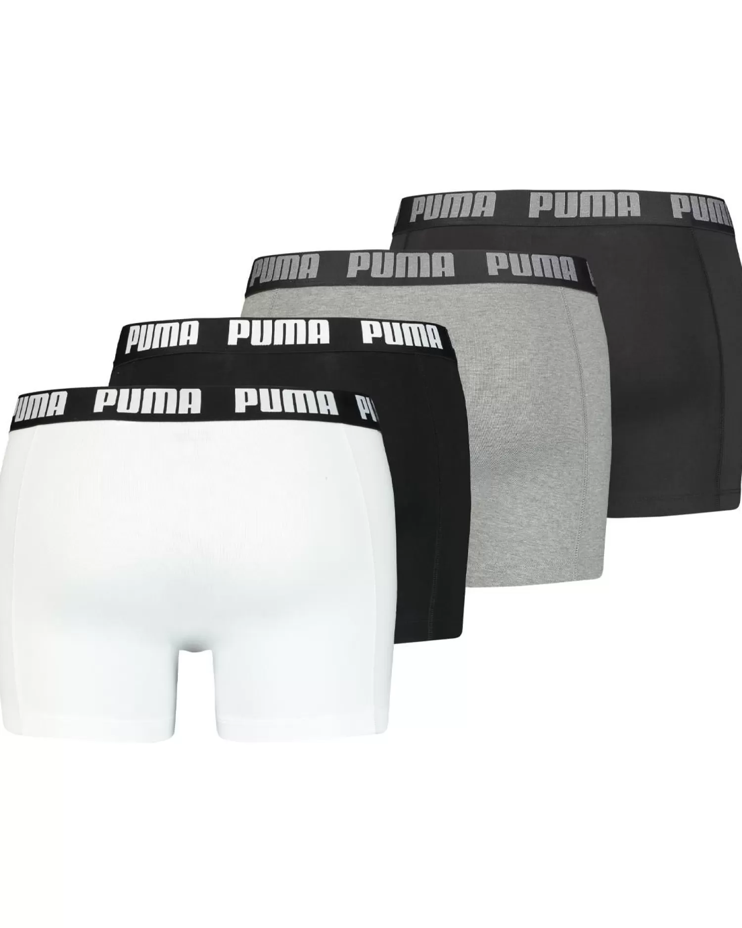 Men Puma 4 Pack Boxer Shorts - White/Grey Melange