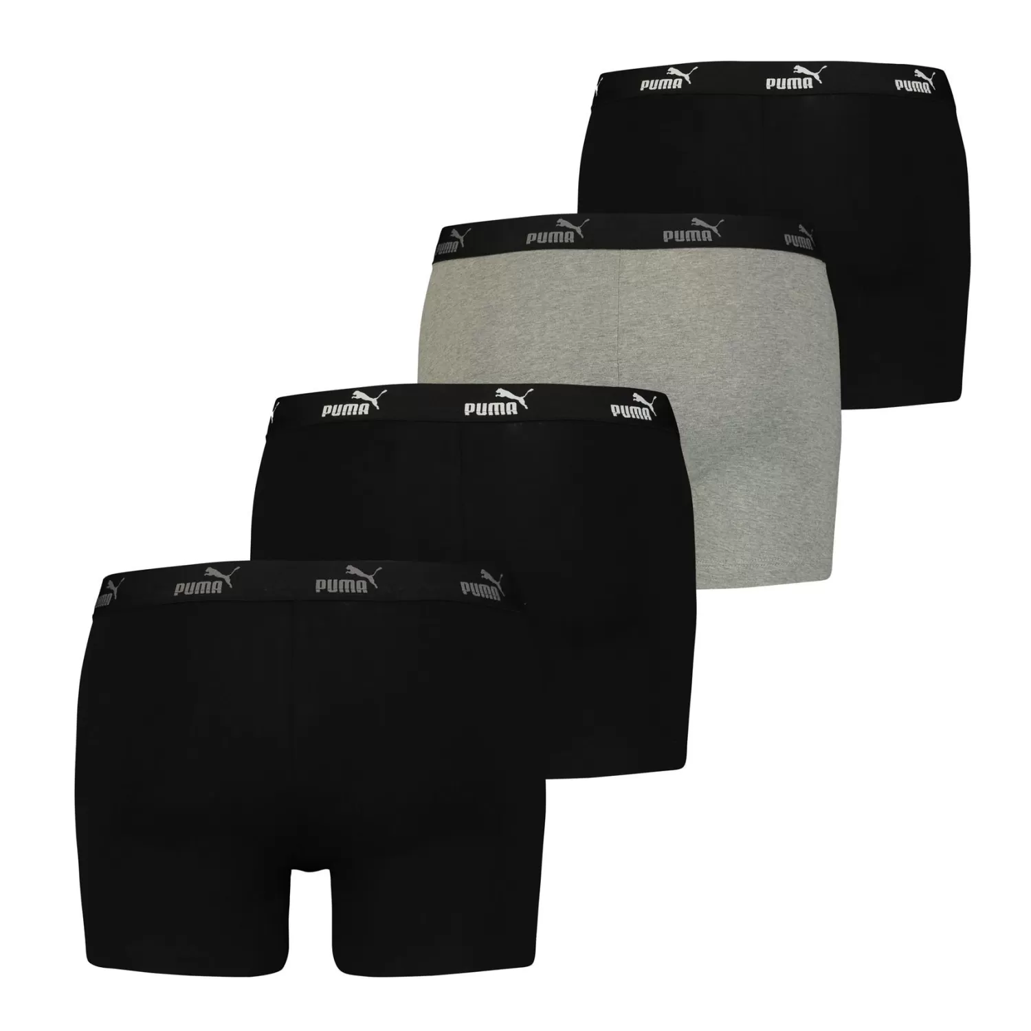 Men Puma 4 Pack Solid Boxer Short - Black Combo