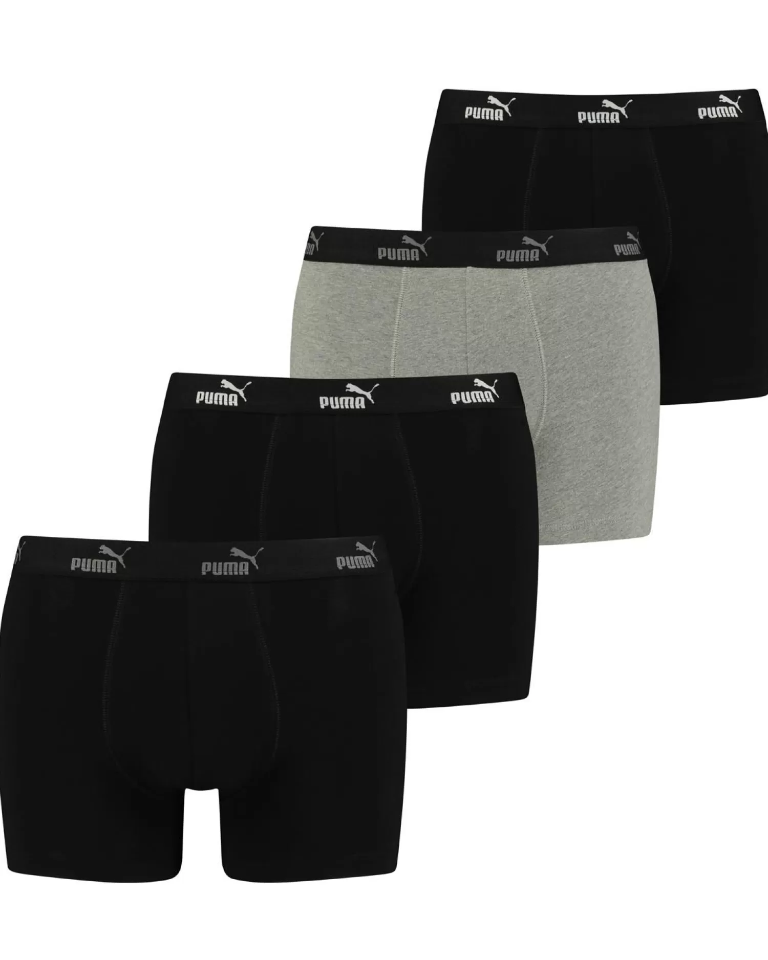 Men Puma 4 Pack Solid Boxer Short - Black Combo