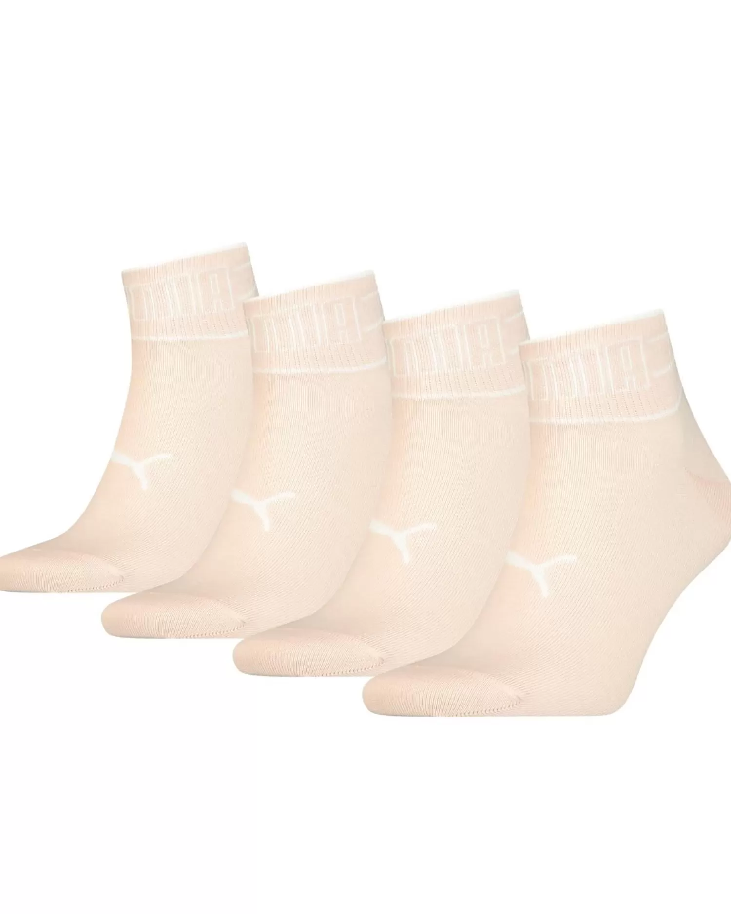 Puma Socks | 4 Pack Striped Quarter Socks - Pink