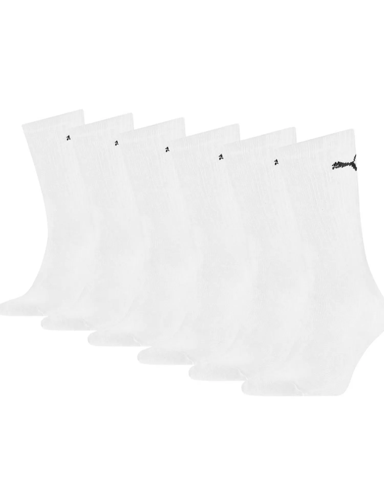 Men Puma 6 Pack Crew Socks - White