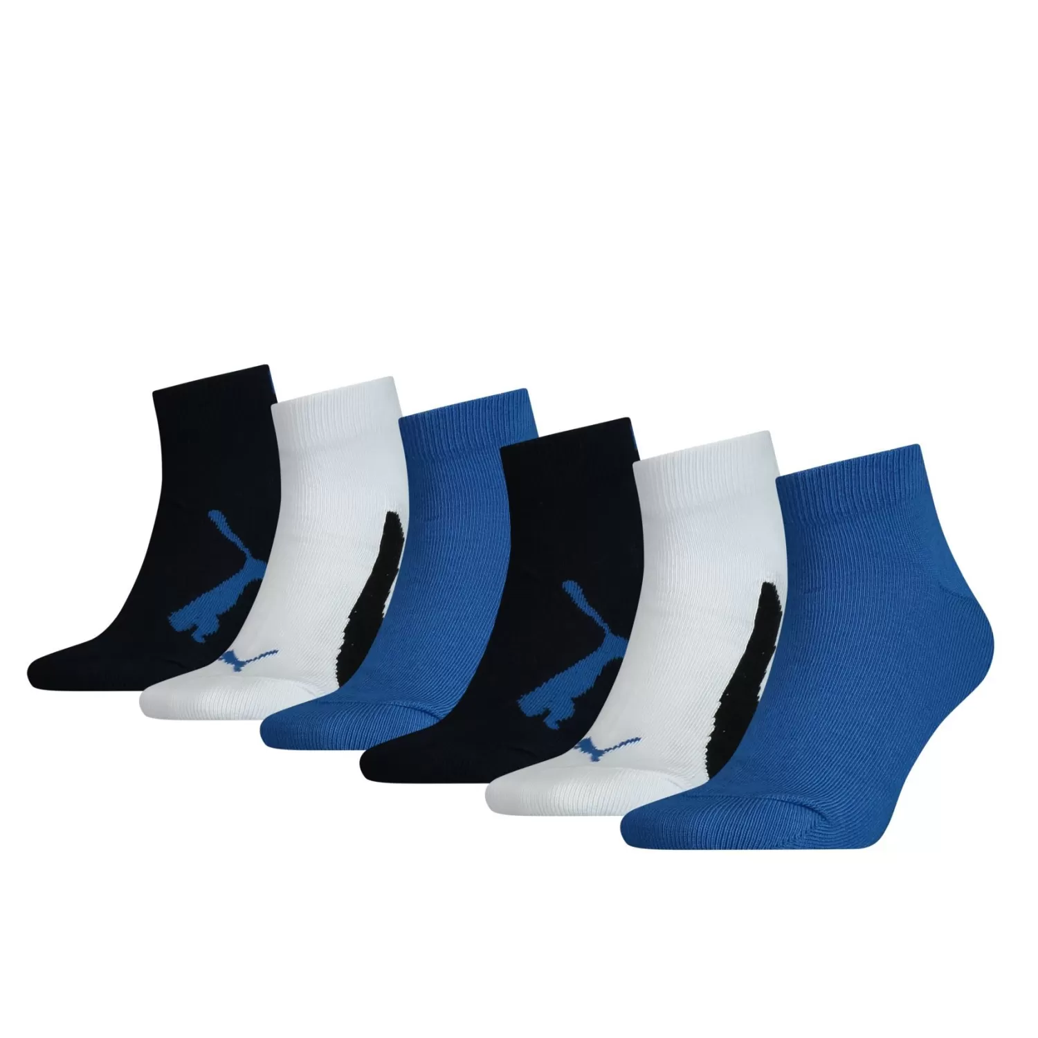 Kids Puma 6 Pack Kids Quarter Socks - Navy/White/Strong Blue