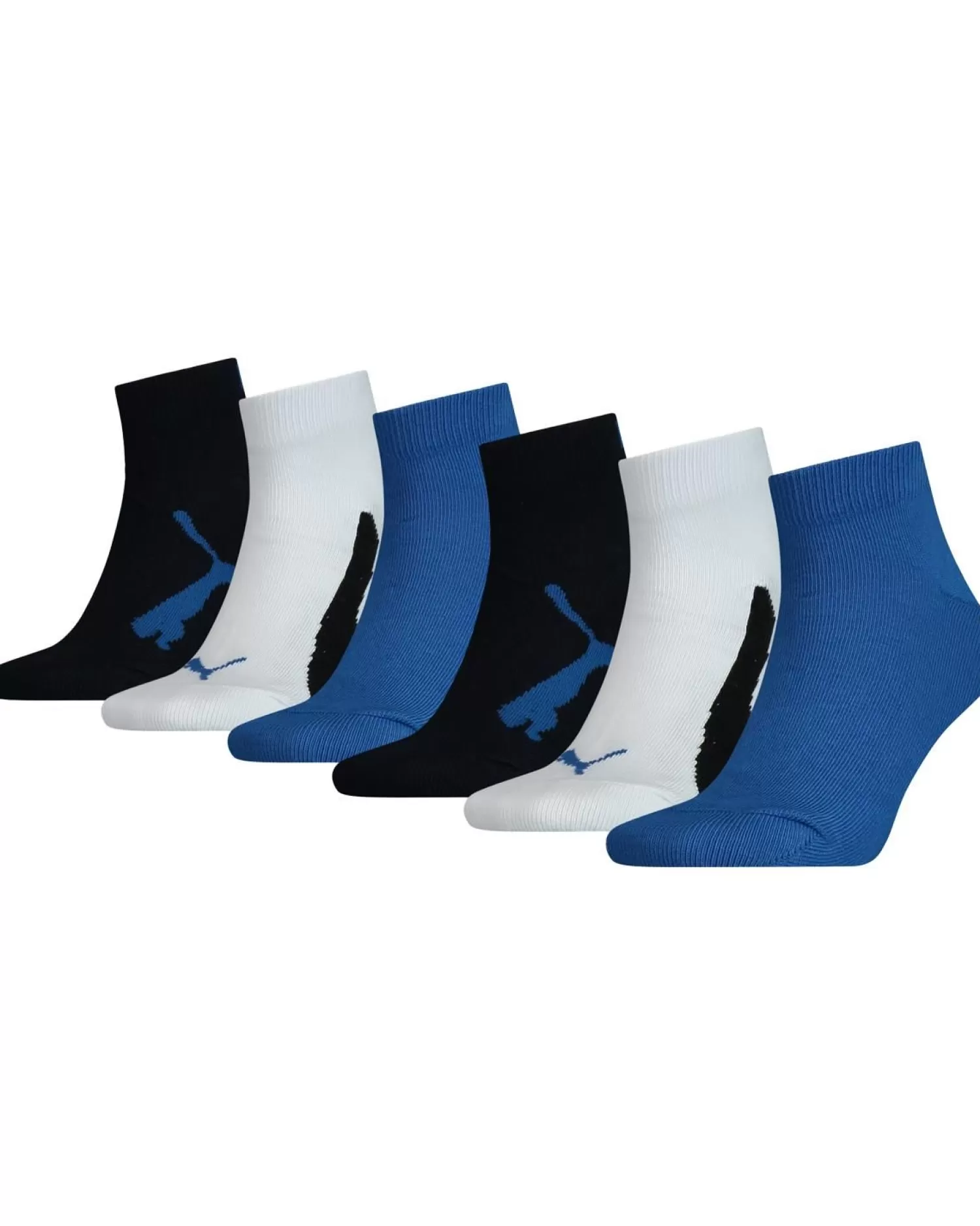 Kids Puma 6 Pack Kids Quarter Socks - Navy/White/Strong Blue