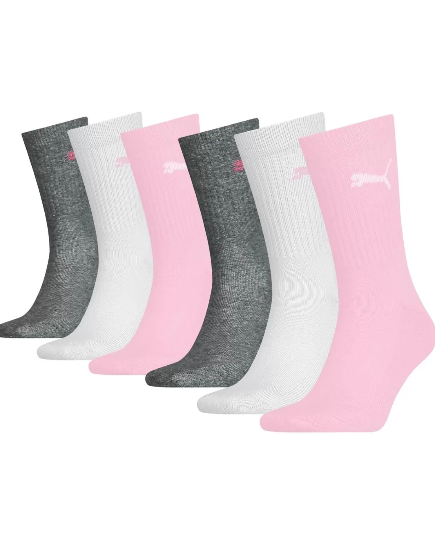 Kids Puma 6 Pack Kids Regular Crew Socks - Rose Water