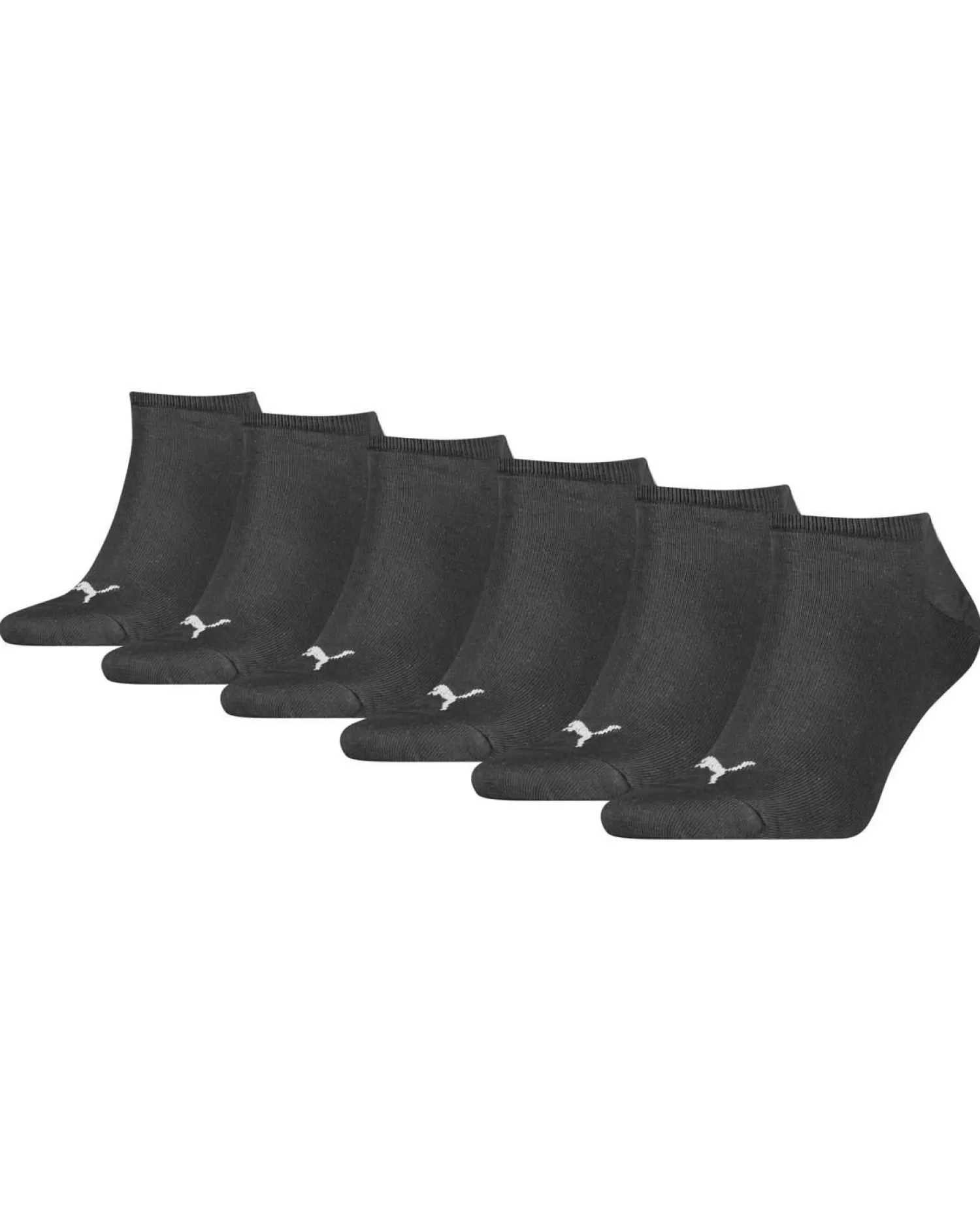 Men Puma 6 Pack Sneaker Sports Socks - Black