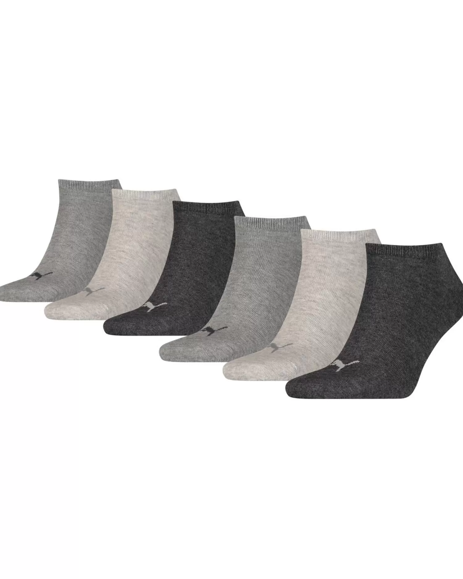 Men Puma 6 Pack Sneaker Sports Socks - Grey Combo