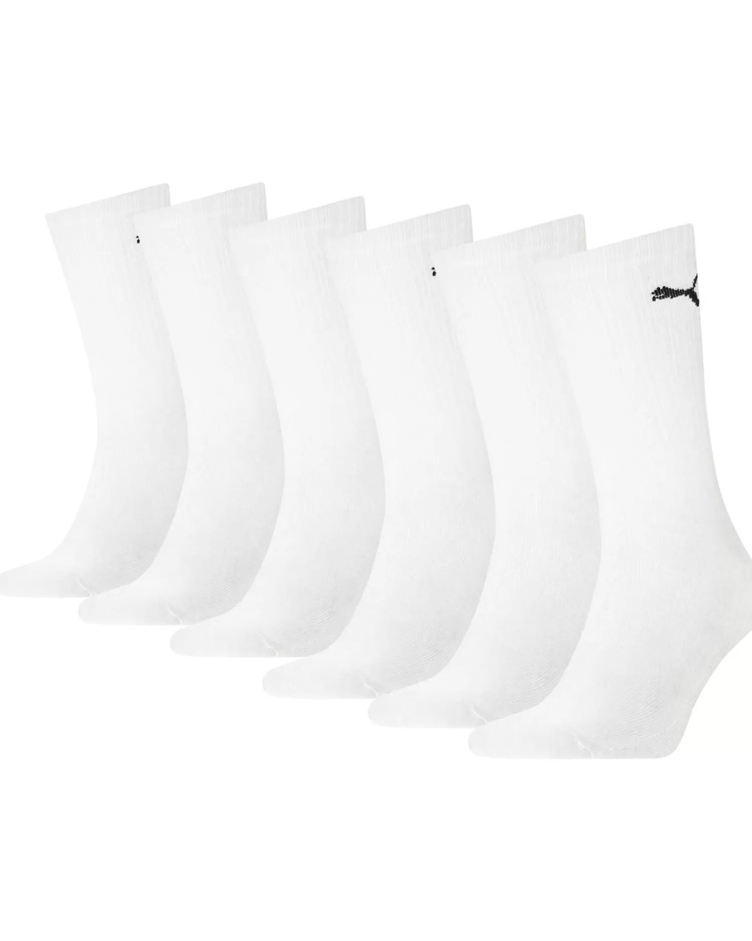 Men Puma 6 Pack Sport Crew Socks - White