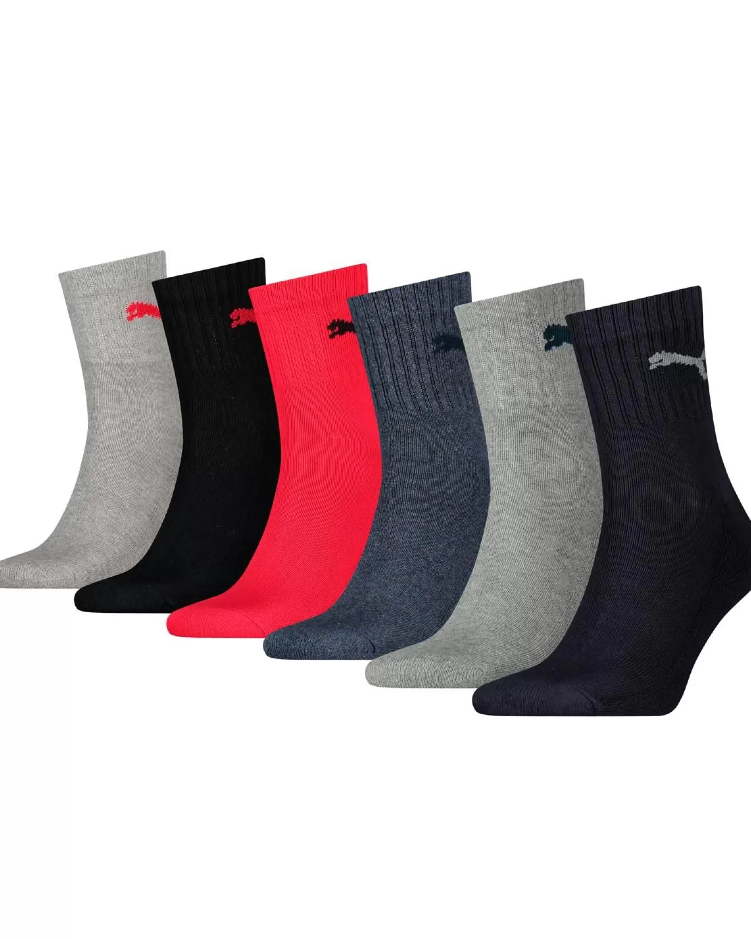 Men Puma 6 Pack Sports Short Crew Socks - Blue Combo