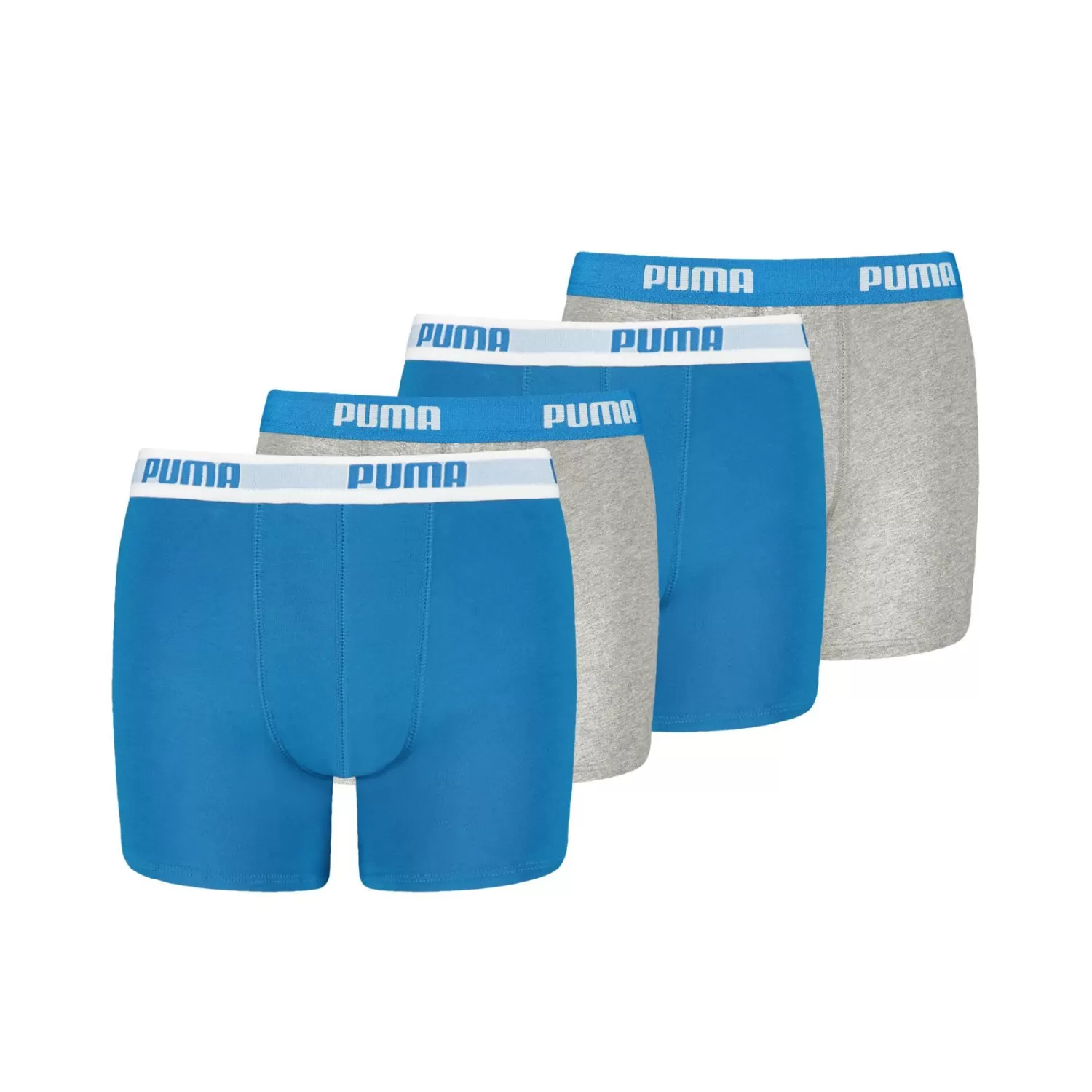 Kids Puma Boys 4 Pack Everyday Boxers - Blue/Grey