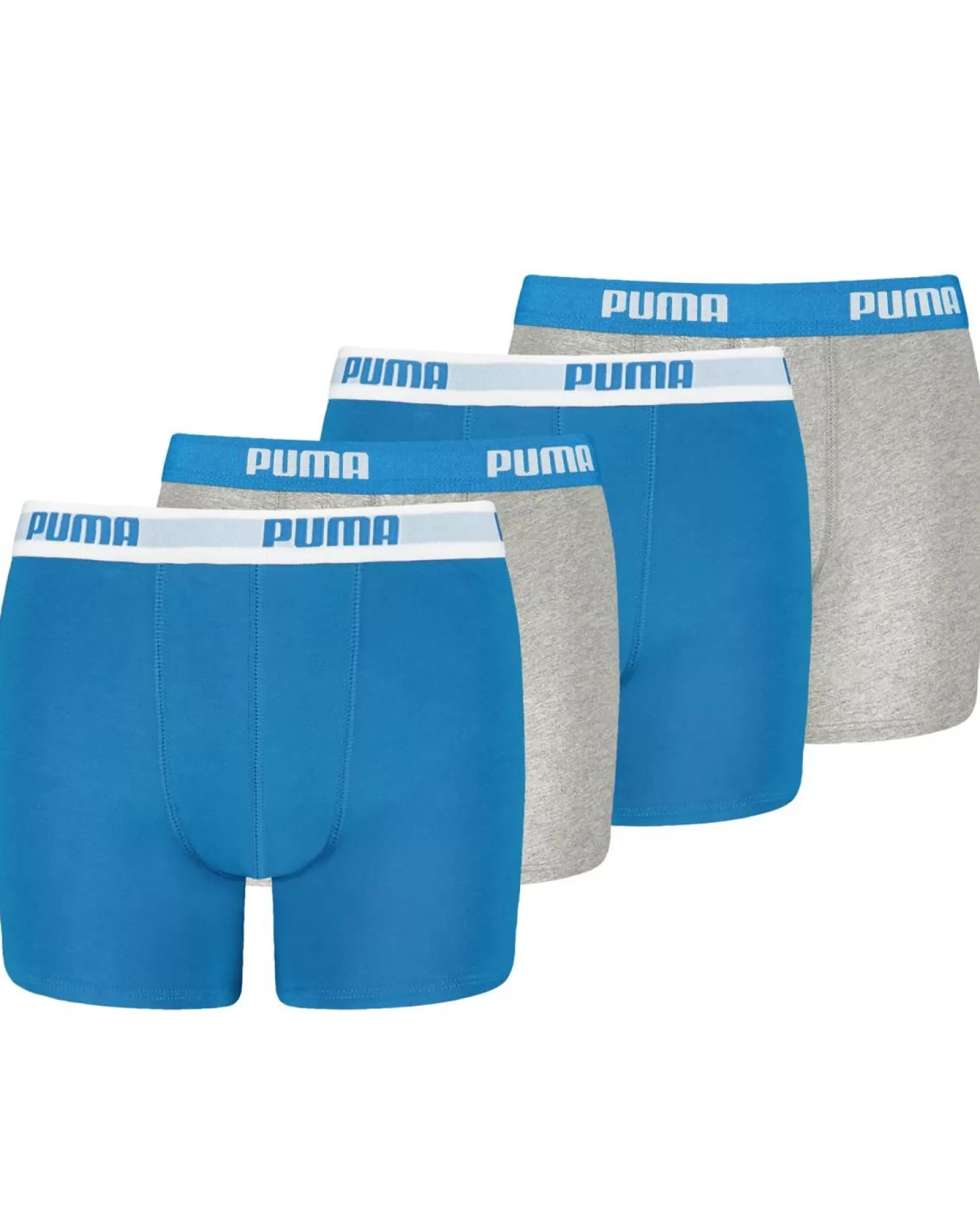 Kids Puma Boys 4 Pack Everyday Boxers - Blue/Grey