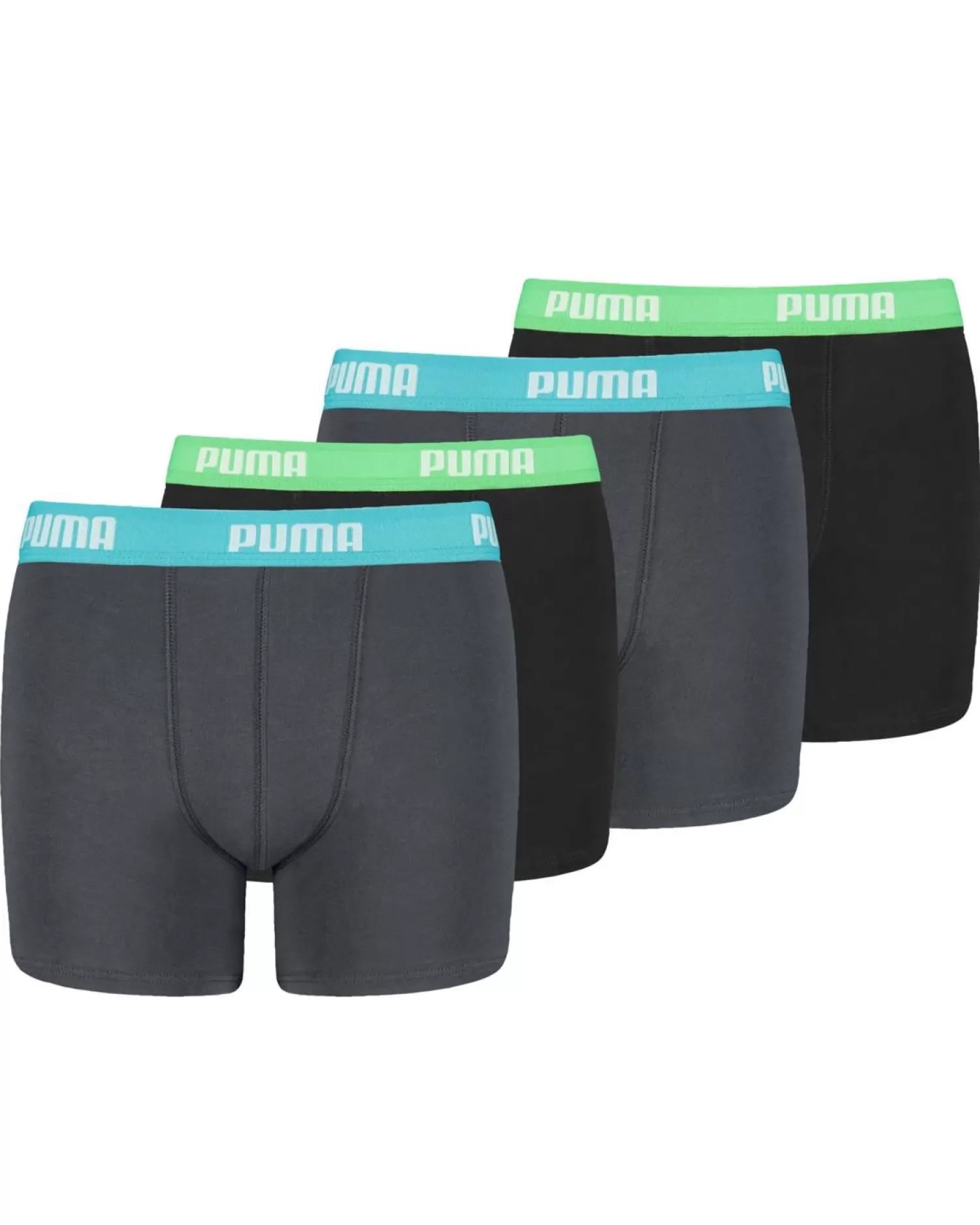 Kids Puma Boys 4 Pack Everyday Boxers - India Ink/Turquoise