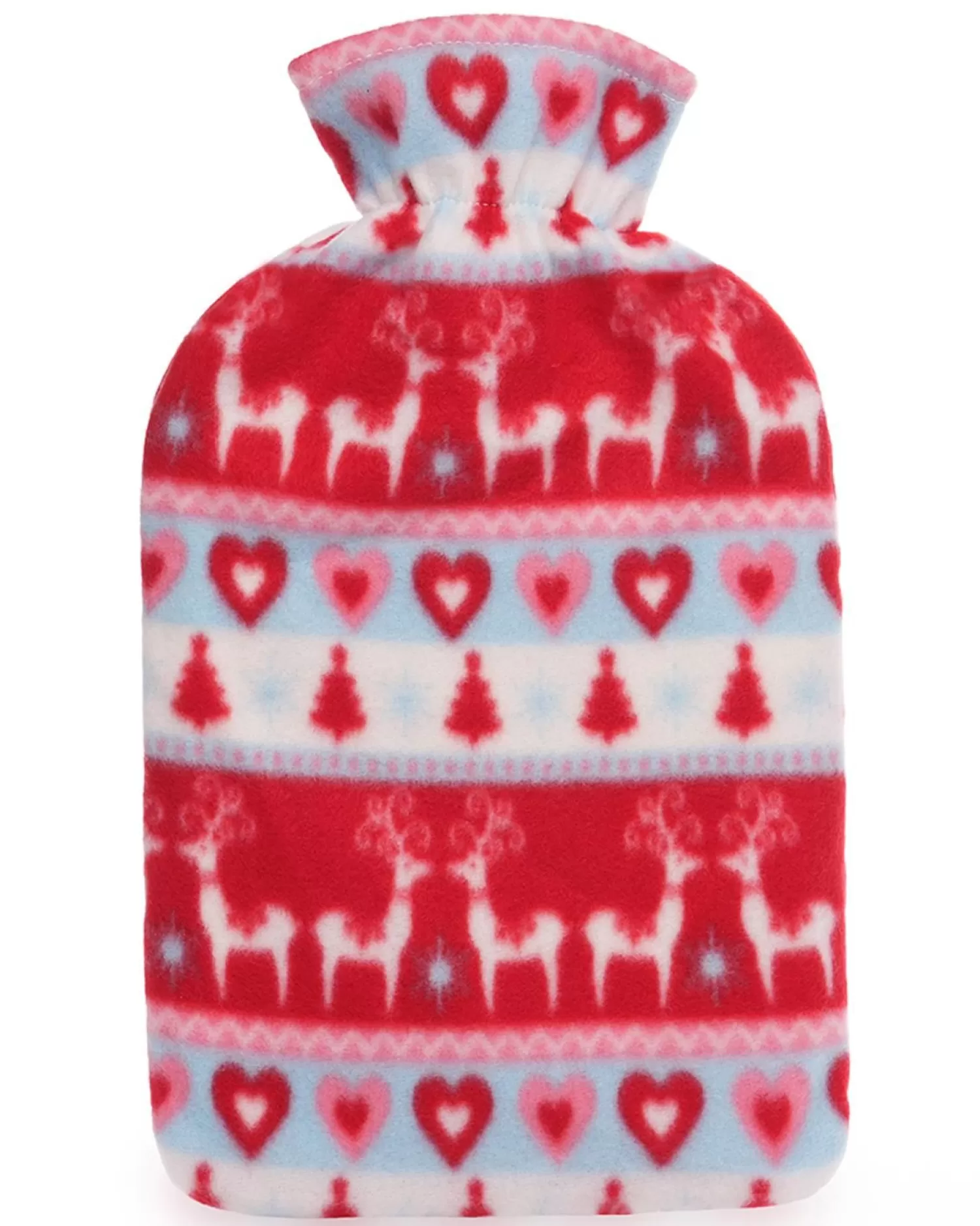 * Red Fairisle Print Hot Water Bottle