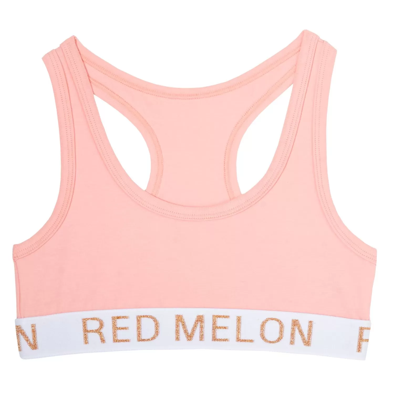 Kids Red Melon Girls Crop Top Knicker Set - Coral