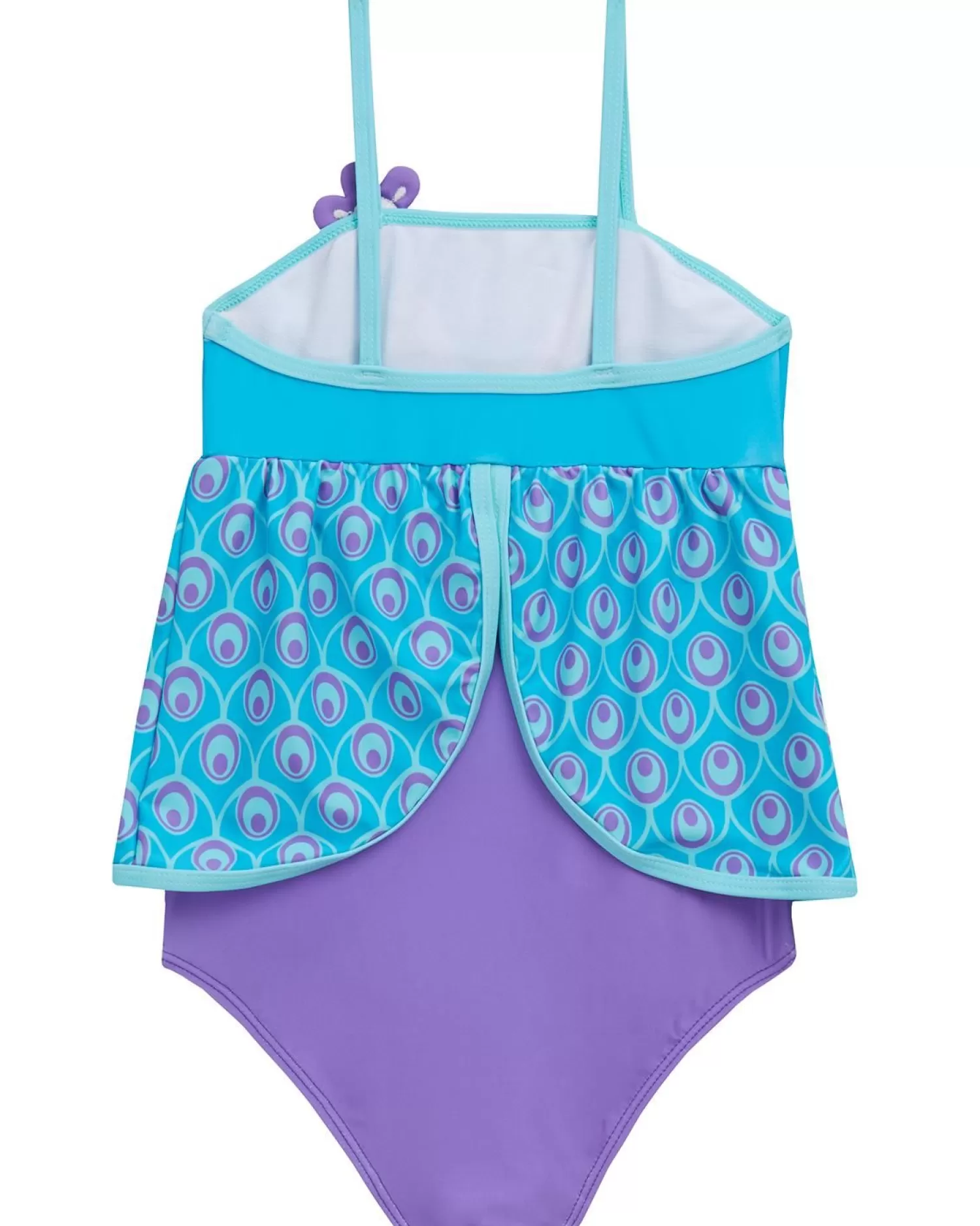 Kids Red Melon Girls Novelty Swimsuit - Blue Peacock