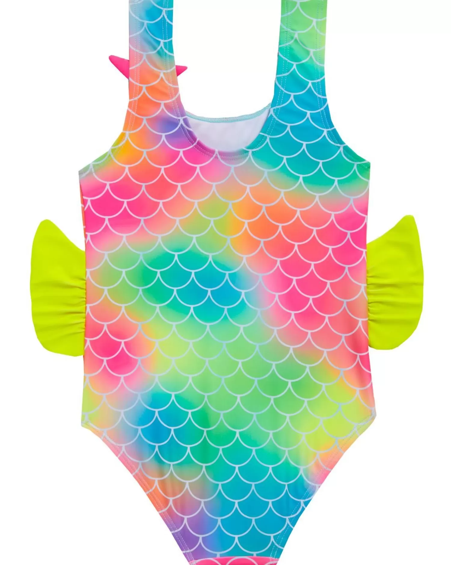 Kids Red Melon Girls Novelty Swimsuit - Rainbow Fish