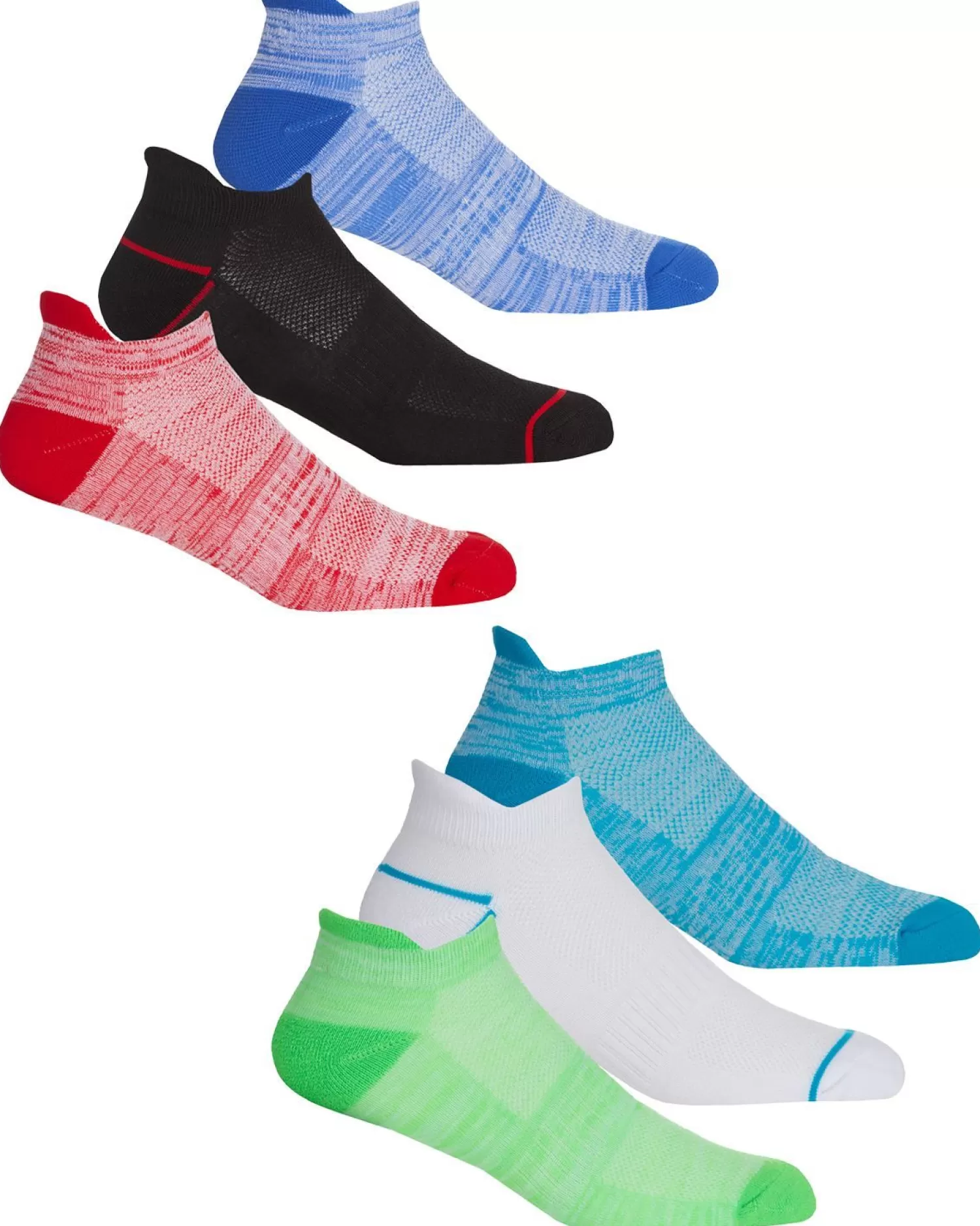 Men RedTag Mens 6 Pack Sport Trainer Socks - Multi