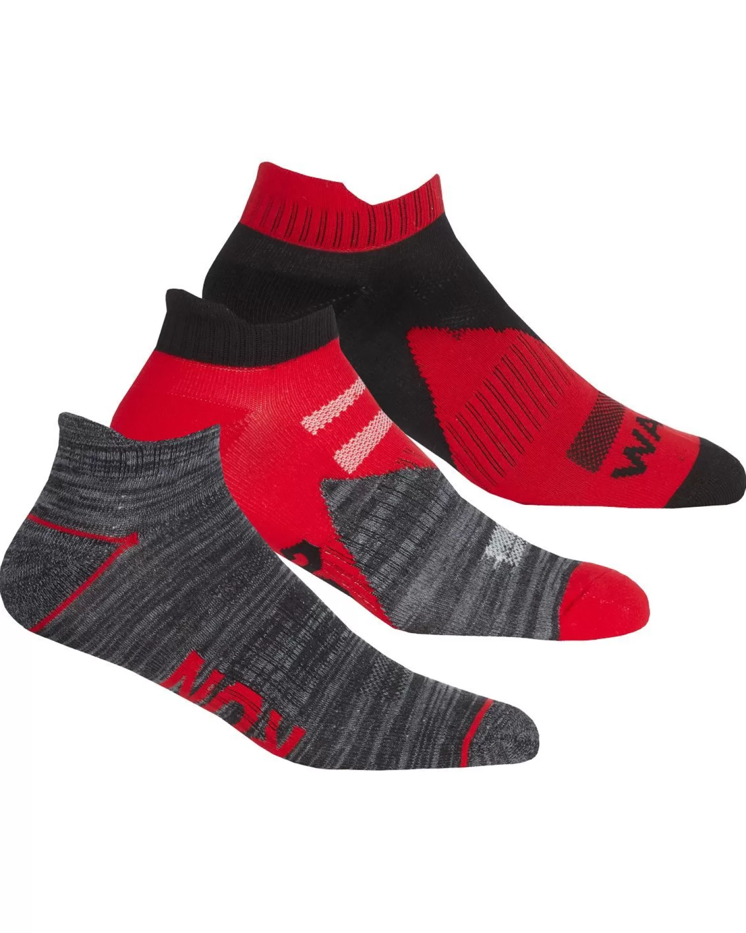 Men RedTag Mens 6 Pack Sport Trainer Socks - Red/Blue