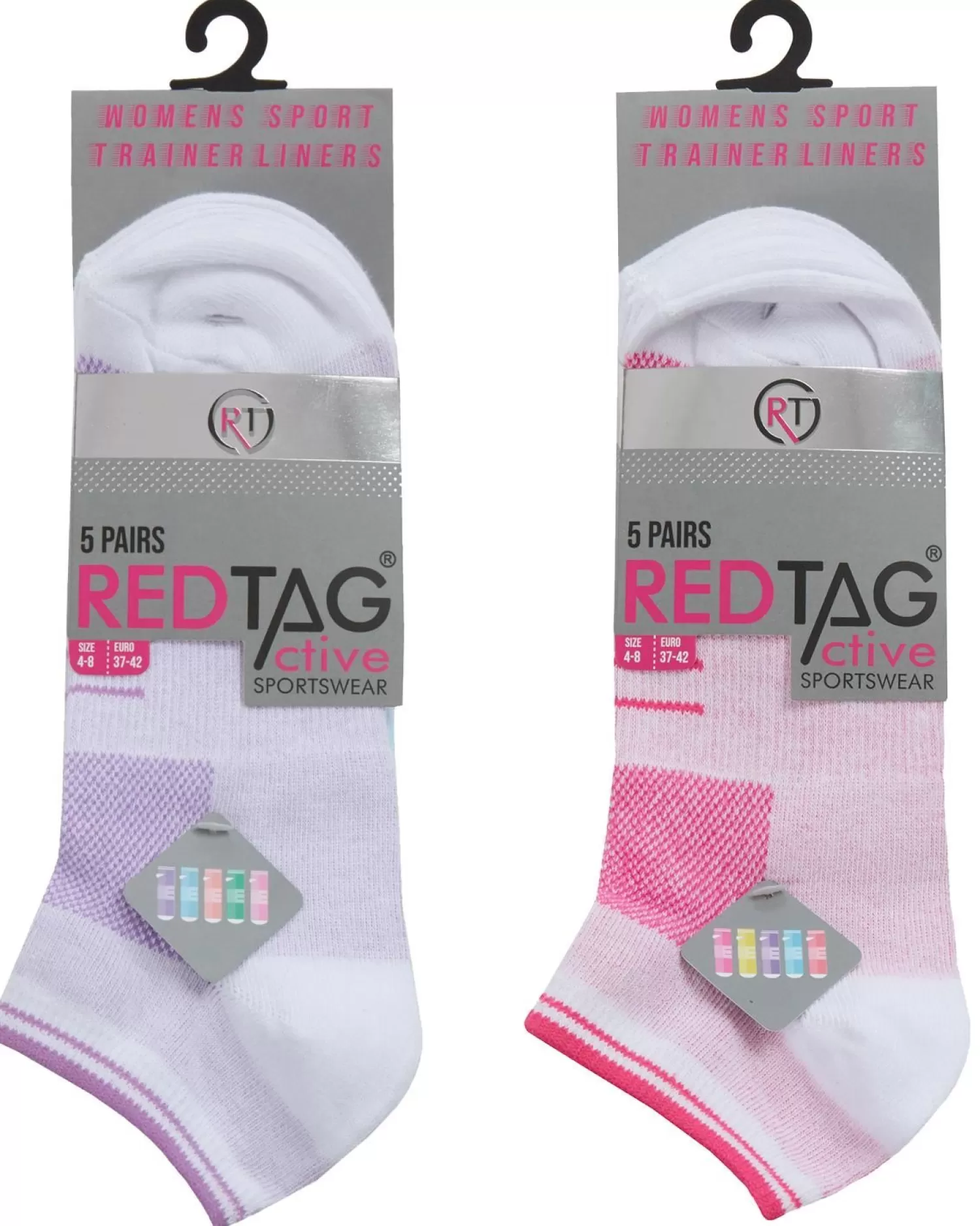RedTag Socks | Womens 10 Pack Sport Trainer Socks - White Marl Mix
