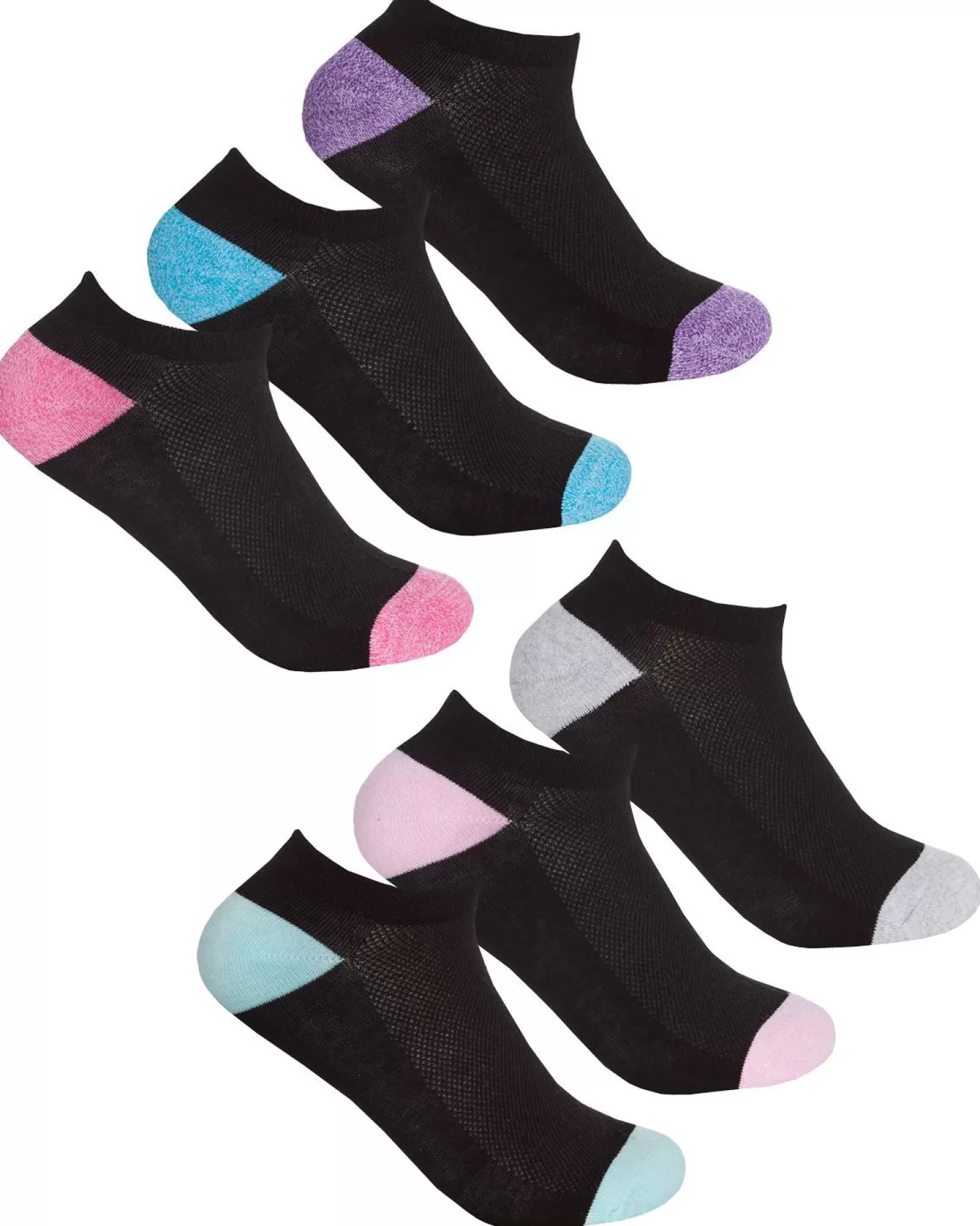 RedTag Socks | Womens 6 Pack Sport Trainer Socks - Coloured H&T