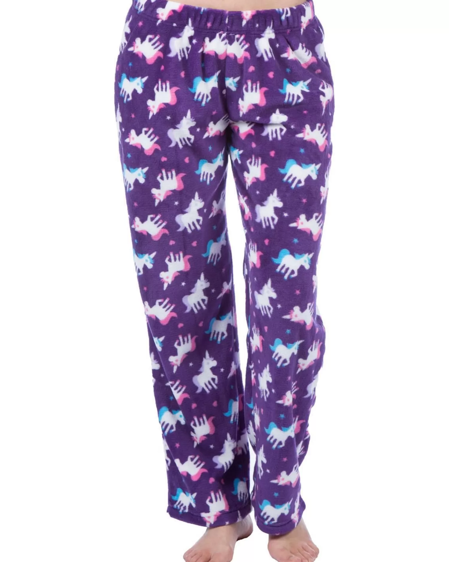 Kids Selena Girl Unicorn Lounge Pants - Purple