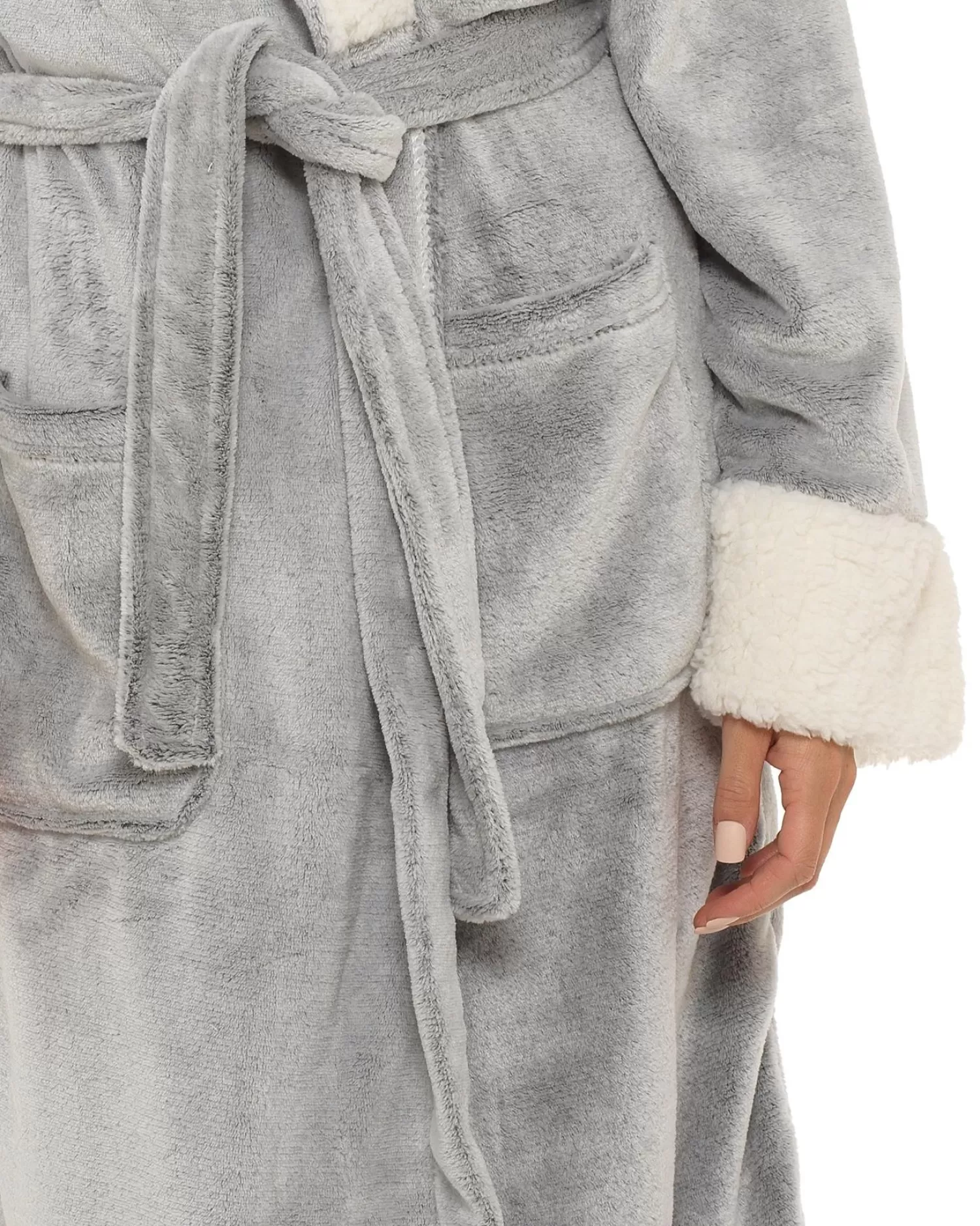 * Dressing Gowns | Sherpa Trim Frosted Dressing Gown