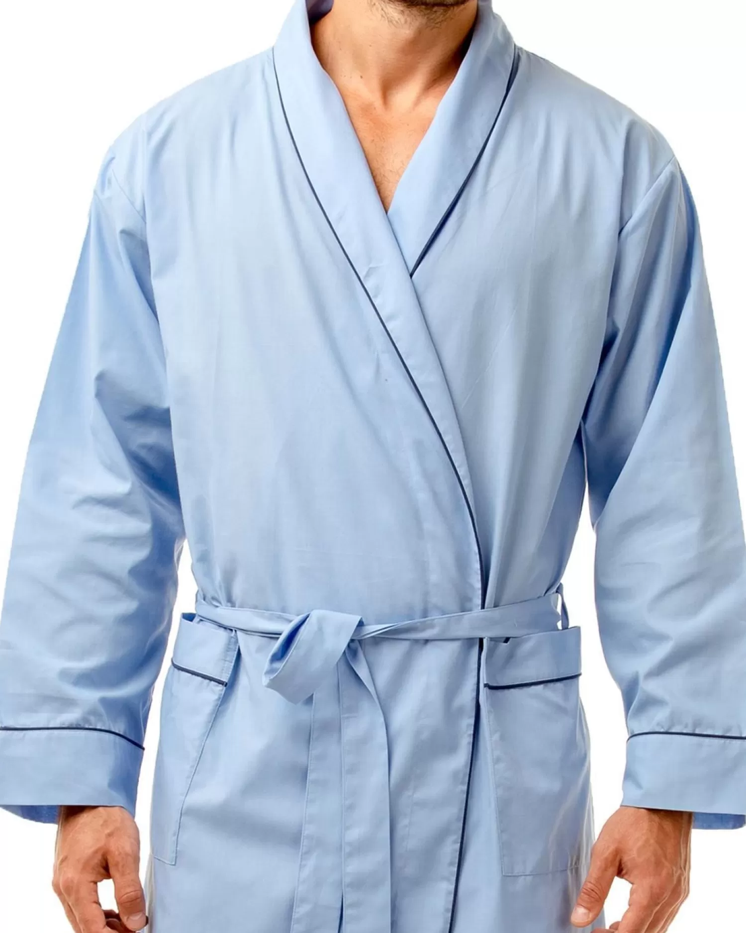 Men Sleepy Joes Lightweight Traditional Robe - Blue