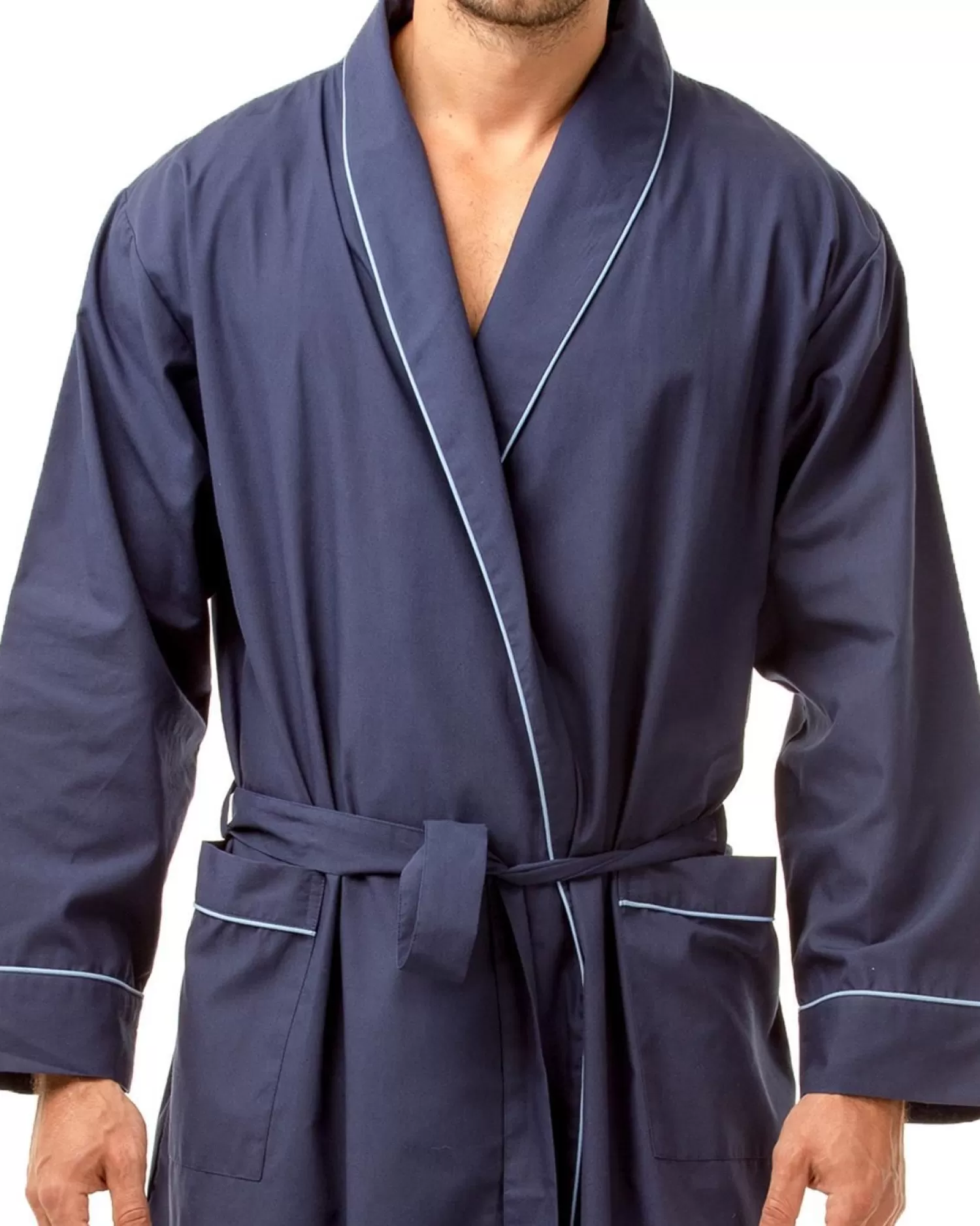 Men Sleepy Joes Lightweight Traditional Robe - Navy