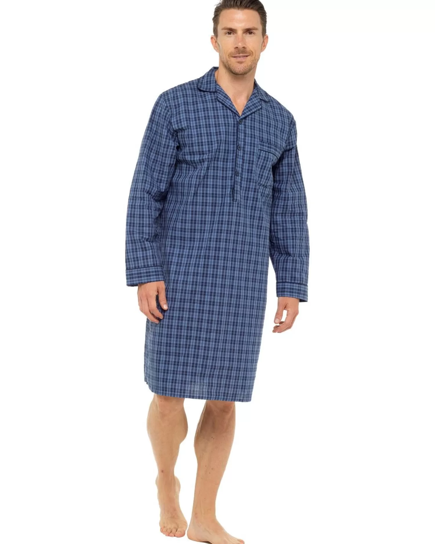 Men Sleepy Joes Long Sleeve Nightshirt - Navy