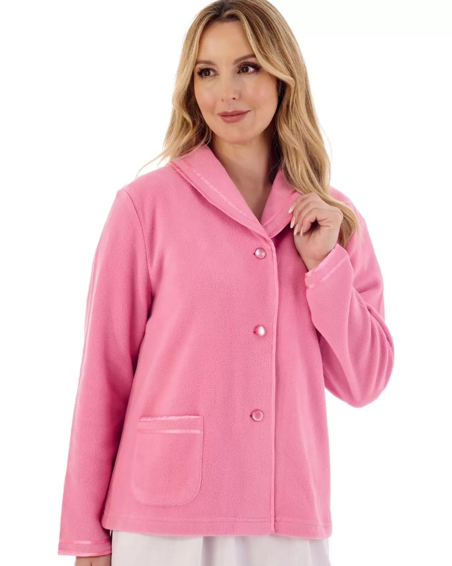 Slenderella Dressing Gowns | 25" Polar Fleece Bed Jacket - Pink