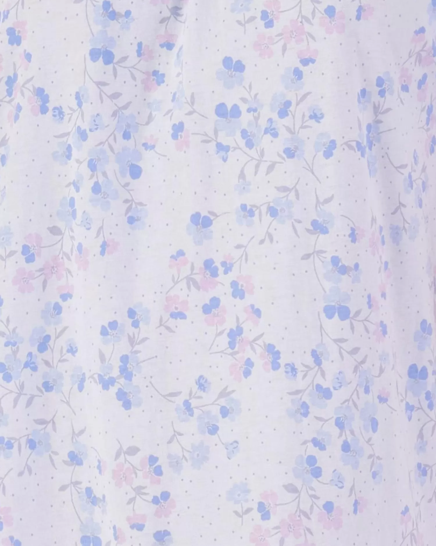 Slenderella Nighties | 38" Trailing Floral Short Sleeve Jersey Nightie - Blue