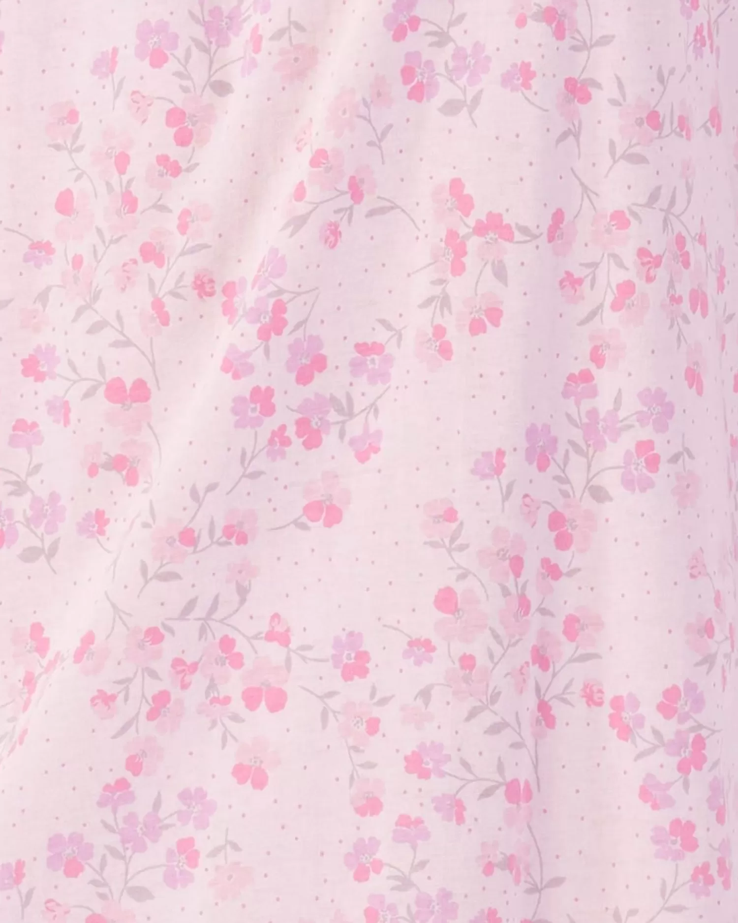 Slenderella Nighties | 38" Trailing Floral Short Sleeve Jersey Nightie - Pink