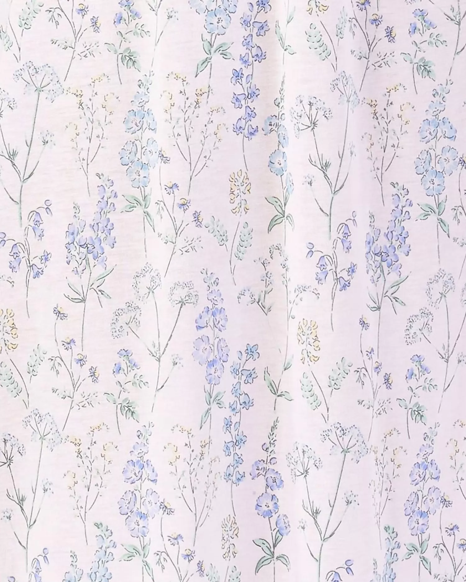 Slenderella Nighties | 42" Floral Meadow V-Neck Short Sleeve Jersey Nightie - Blue