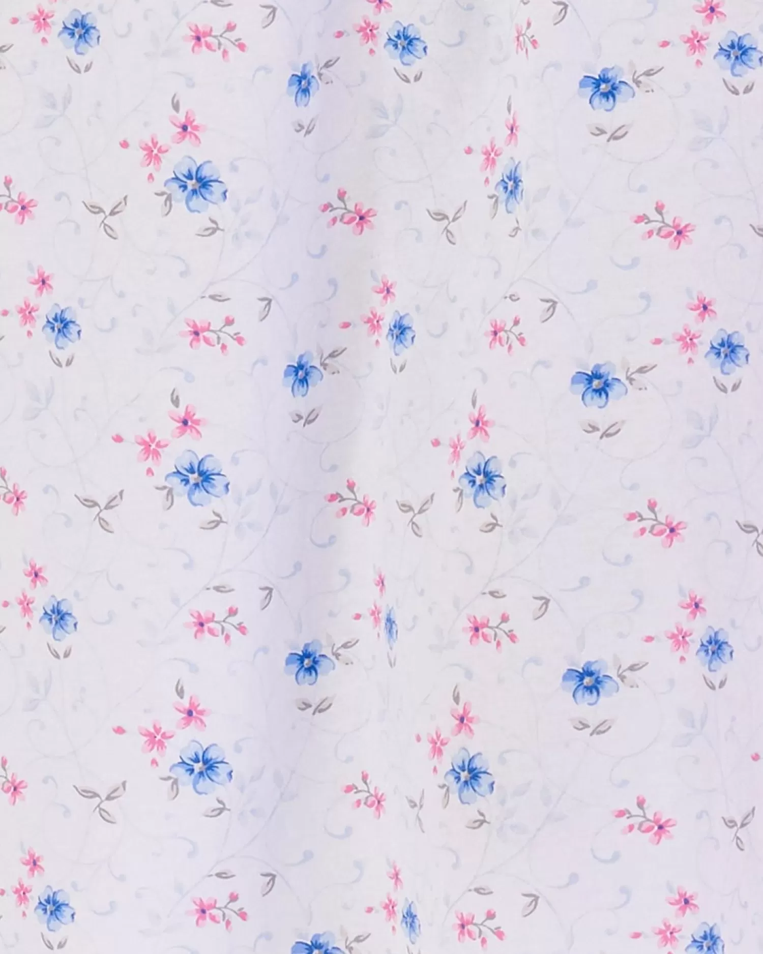 Slenderella Nighties | 42" Picot Trim Floral Button Through Jersey Nightie - Blue