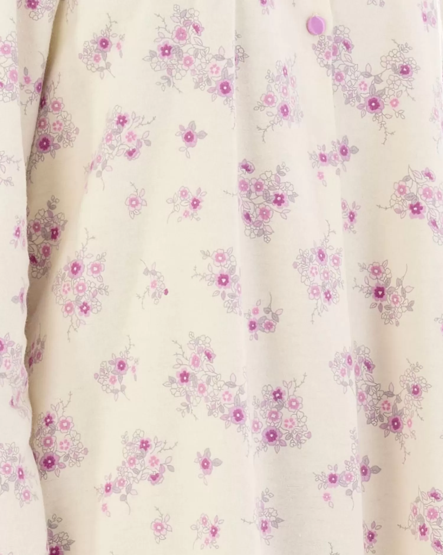 Slenderella Nighties | 51" Brushed Flannel Collared Nightdress - Cream