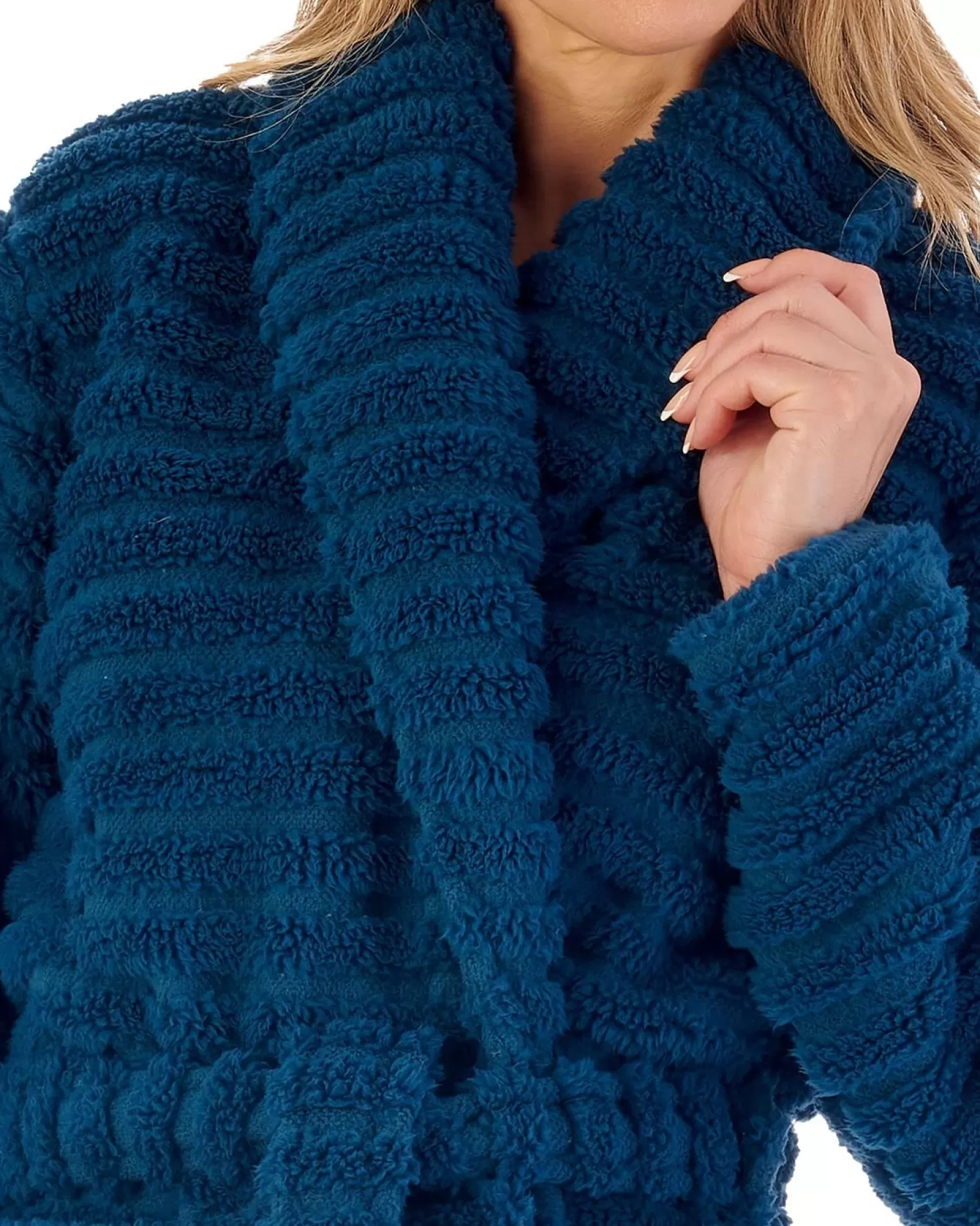 Slenderella Dressing Gowns | 52" Teddy Fleece Wrap Dressing Gown - Teal