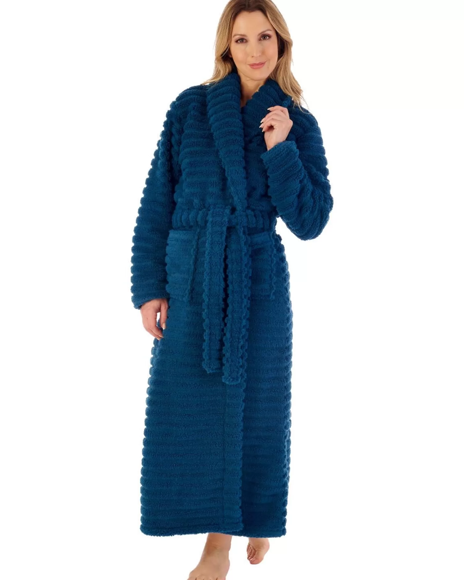 Slenderella Dressing Gowns | 52" Teddy Fleece Wrap Dressing Gown - Teal