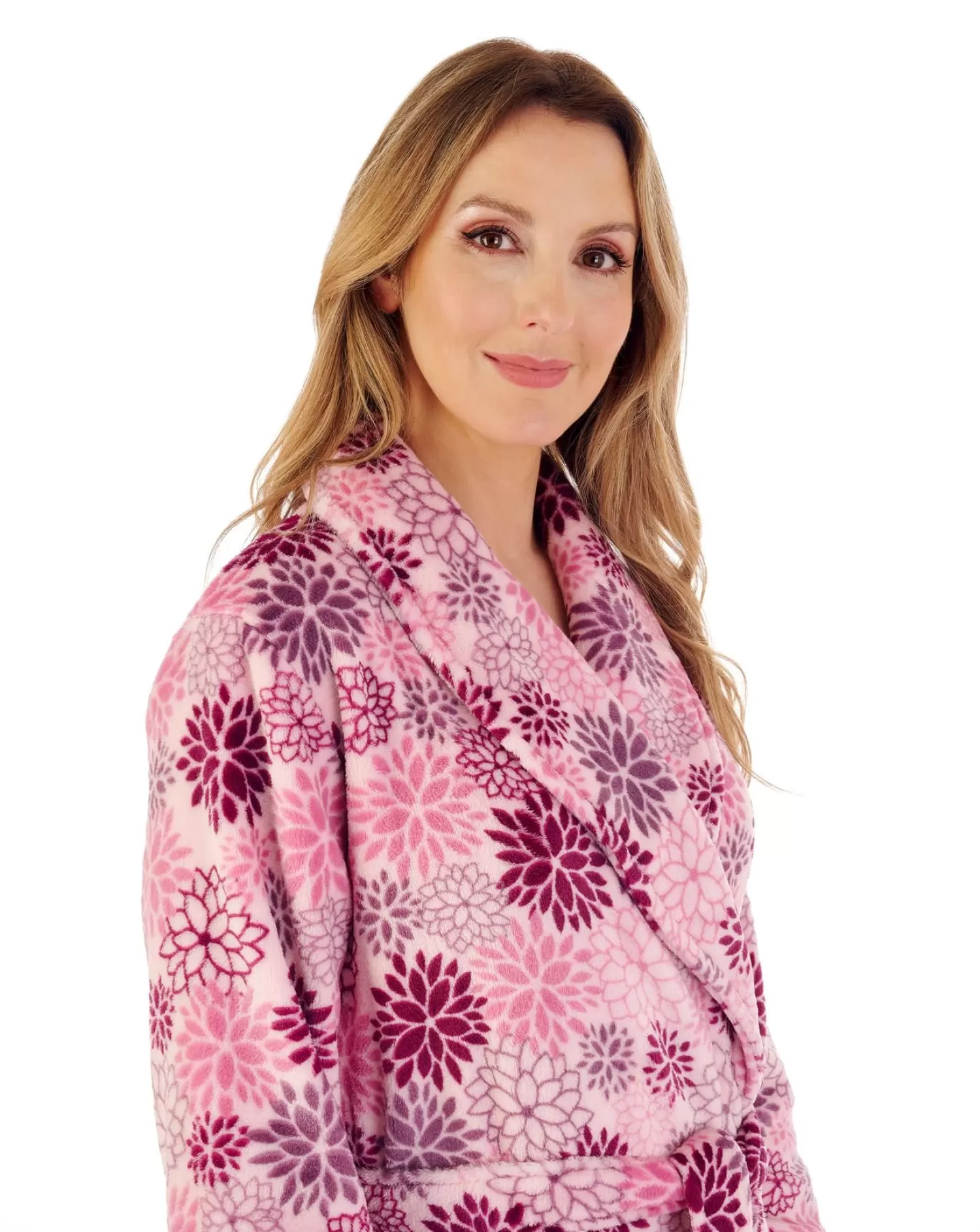 Slenderella Dressing Gowns | Bold Floral Wrap Dressing Gown - Pink