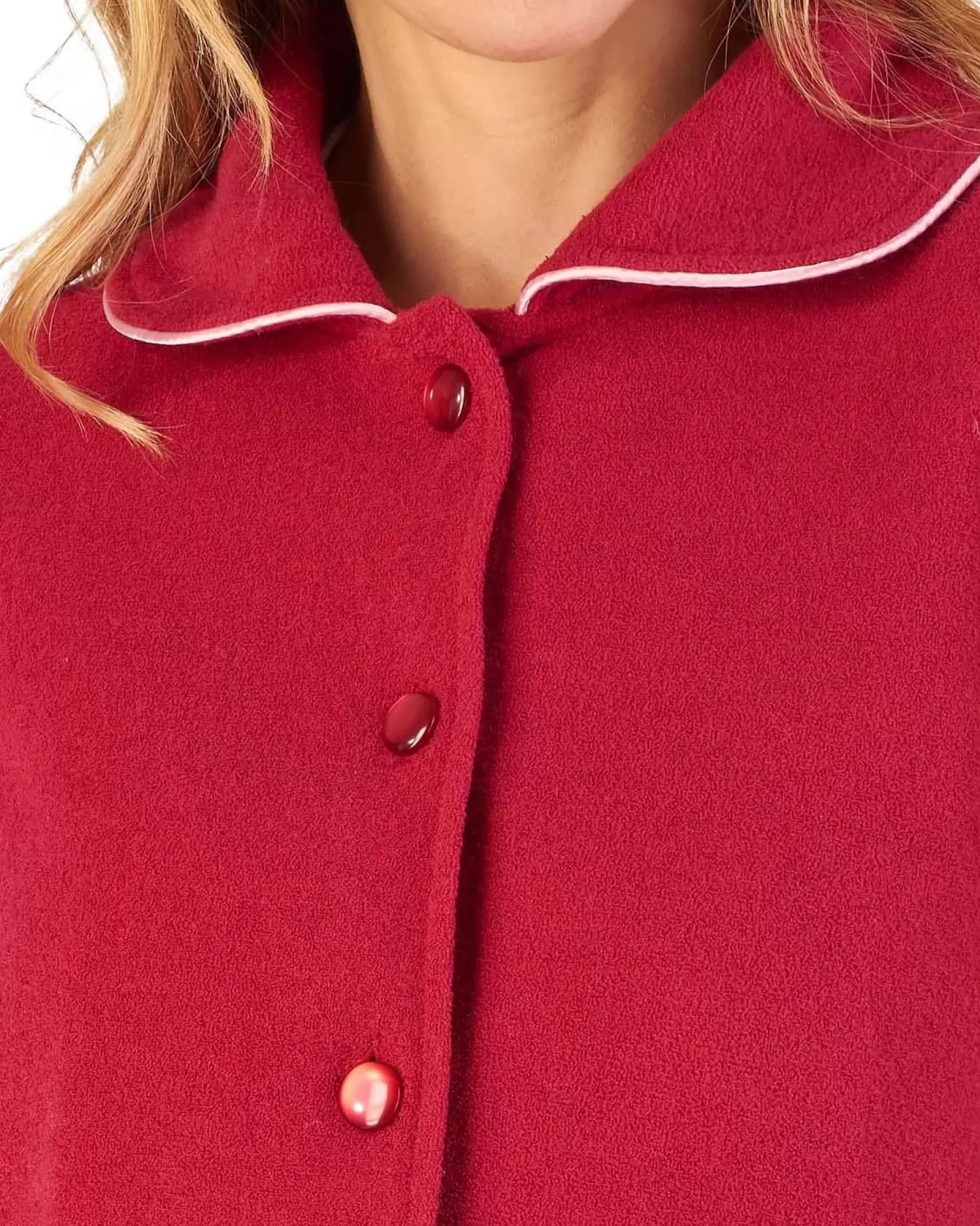 Slenderella Dressing Gowns | Boucle Fleece Bed Jacket - Raspberry