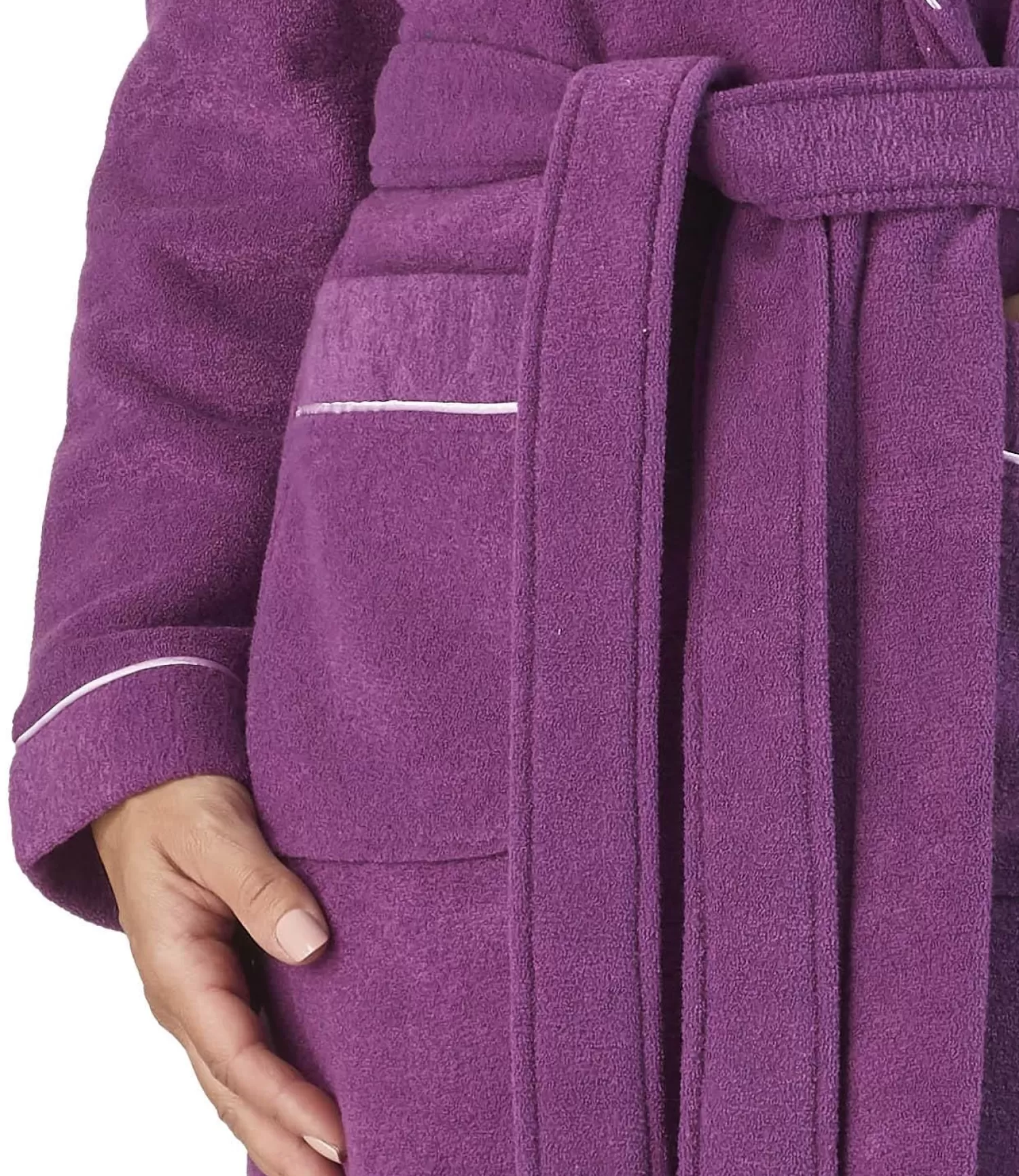 Slenderella Dressing Gowns | Boucle Fleece Dressing Gown - Plum