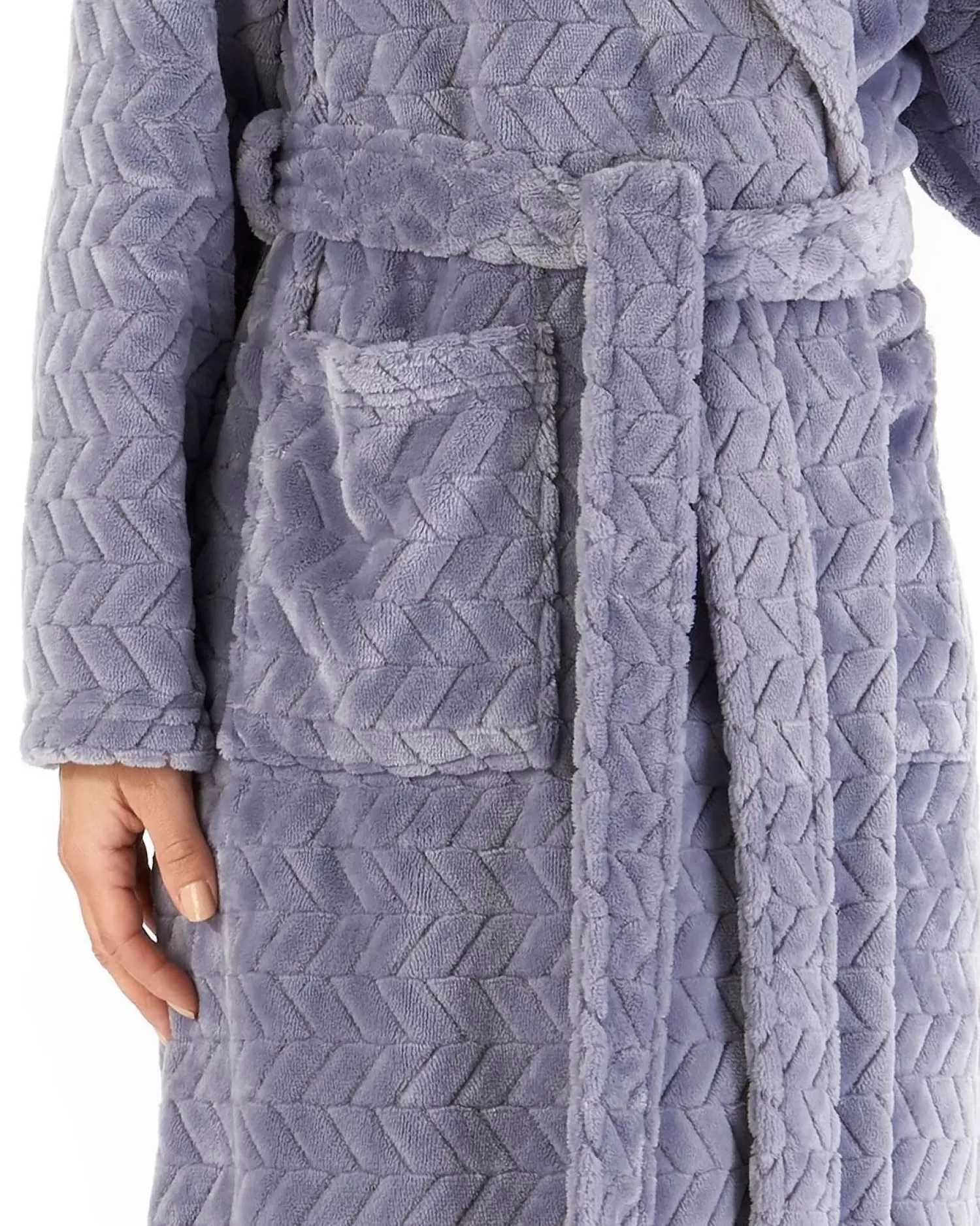 Slenderella Dressing Gowns | Chevron Wrap Dressing Gown - Grey